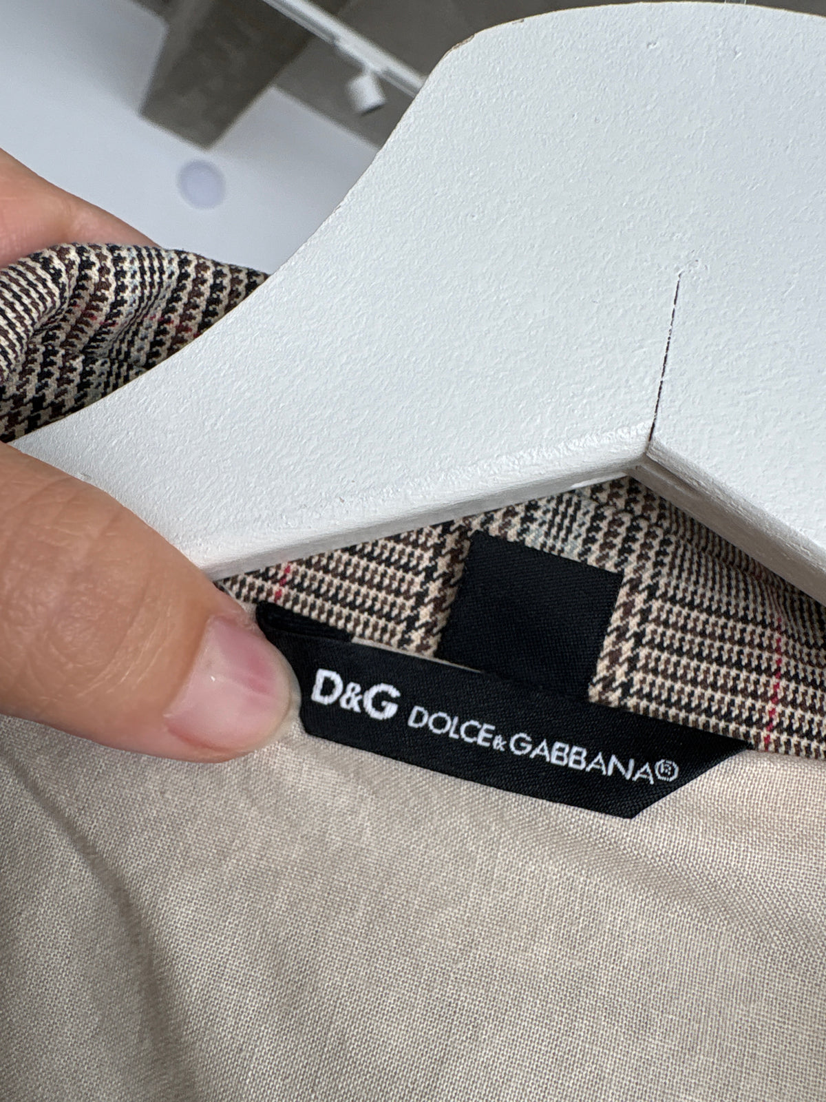 Sacou Dolce&Gabbana în carouri din gabardină heavy weight de bumbac cu interior de bumbac