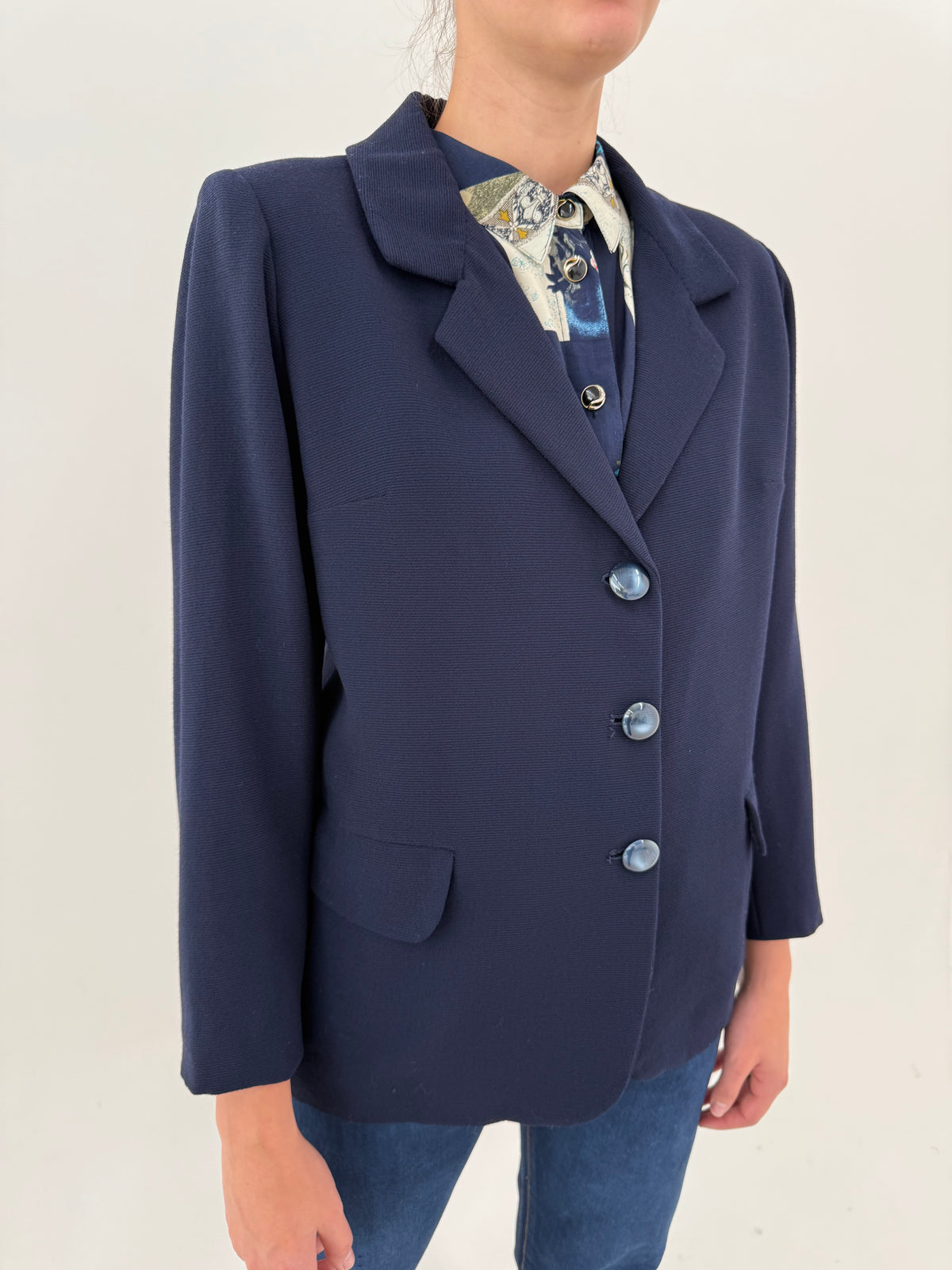 Sacou clasic Navy blue din lana de extrafina