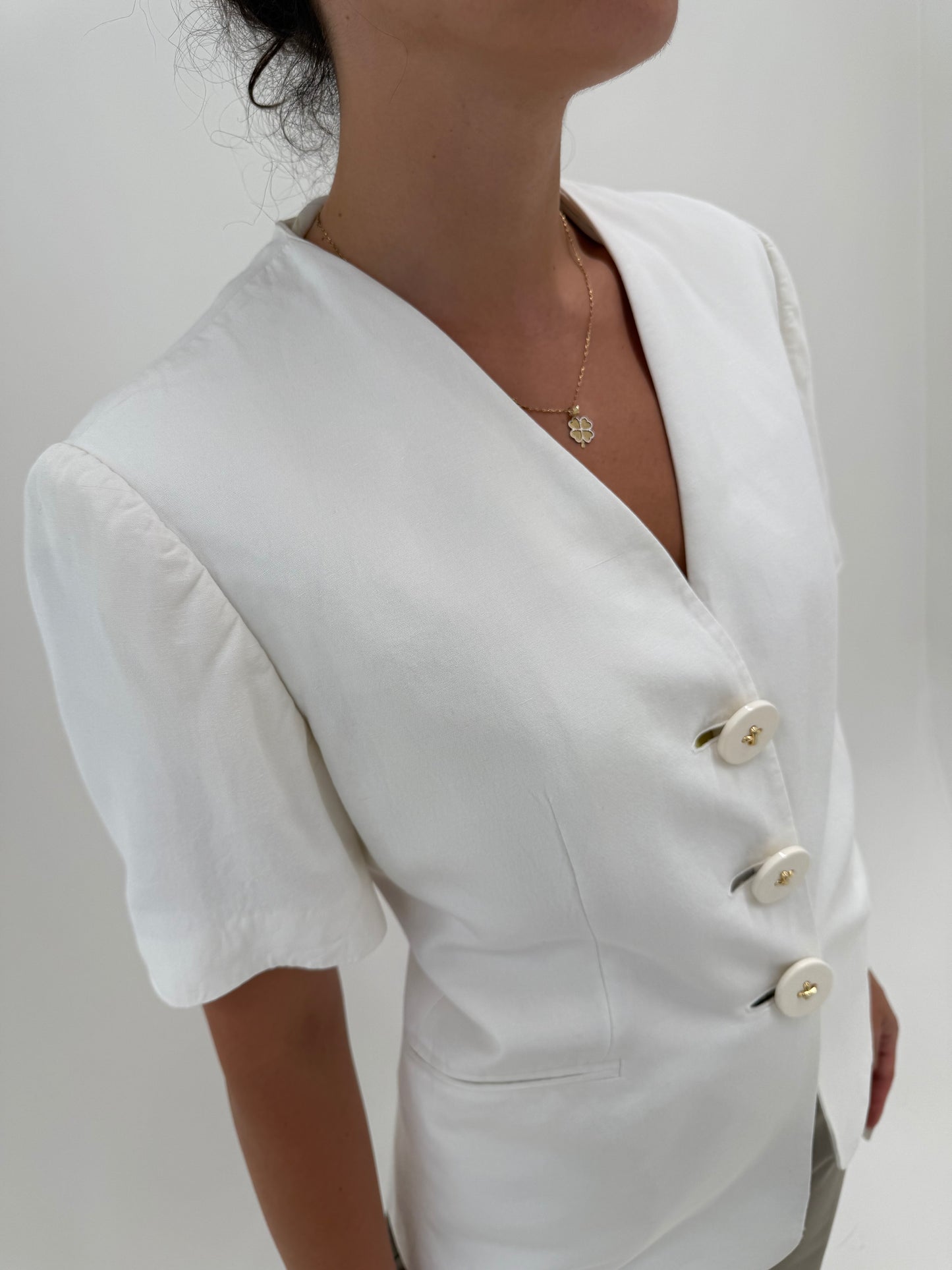Sacou luxury de vară Gianfranco Ferre din twill moale de bumbac și in