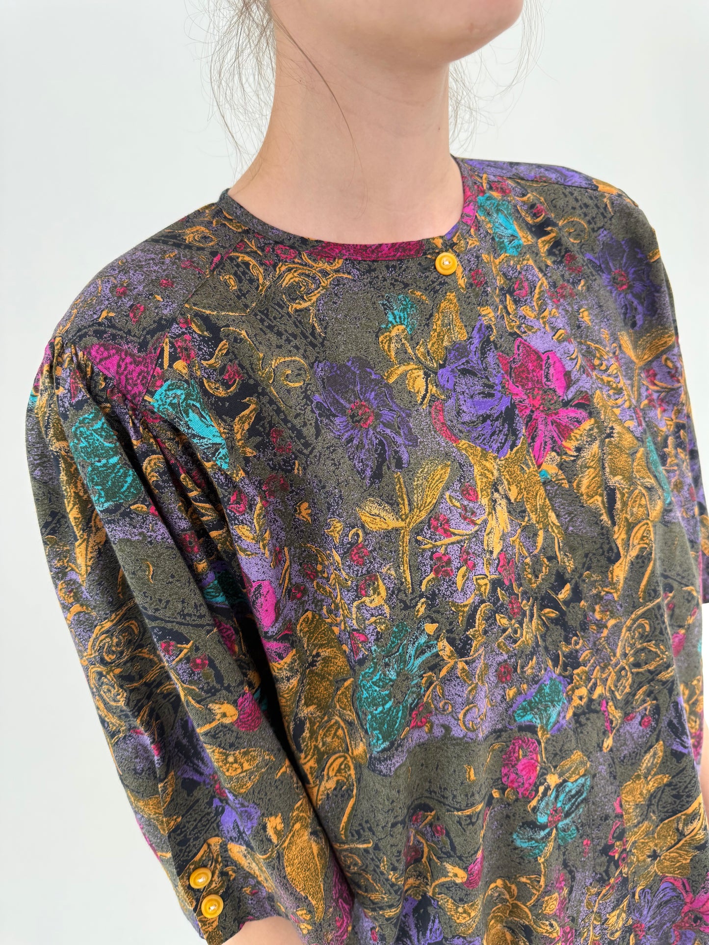 Deux piece vintage super vaporos de vară în culori superbe cu fustă maxi și top oversized