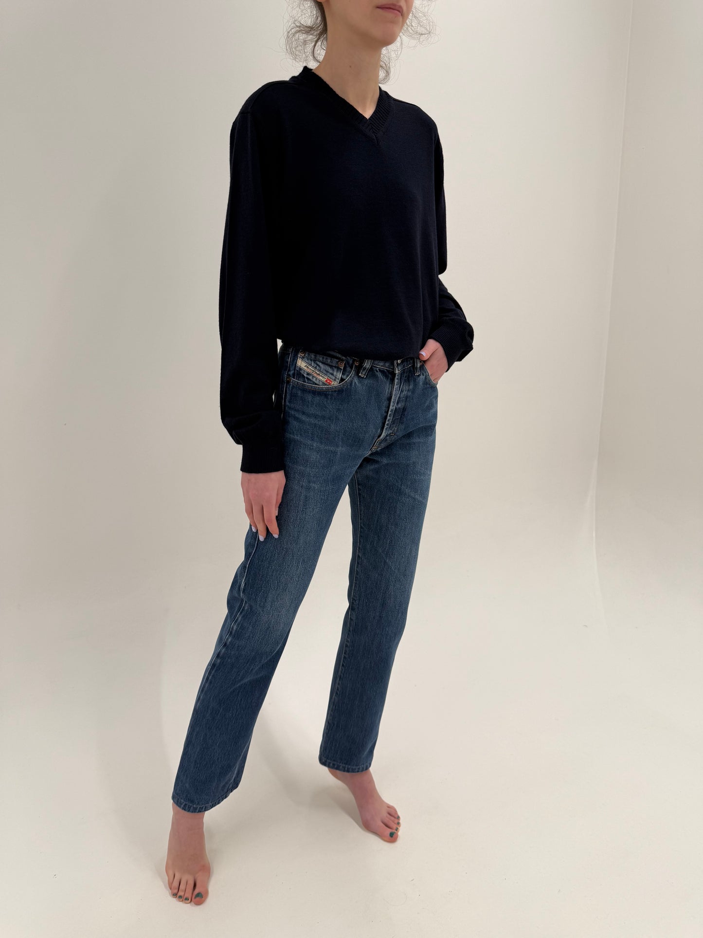 Jeans Diesel tall classic wash din bumbac gros