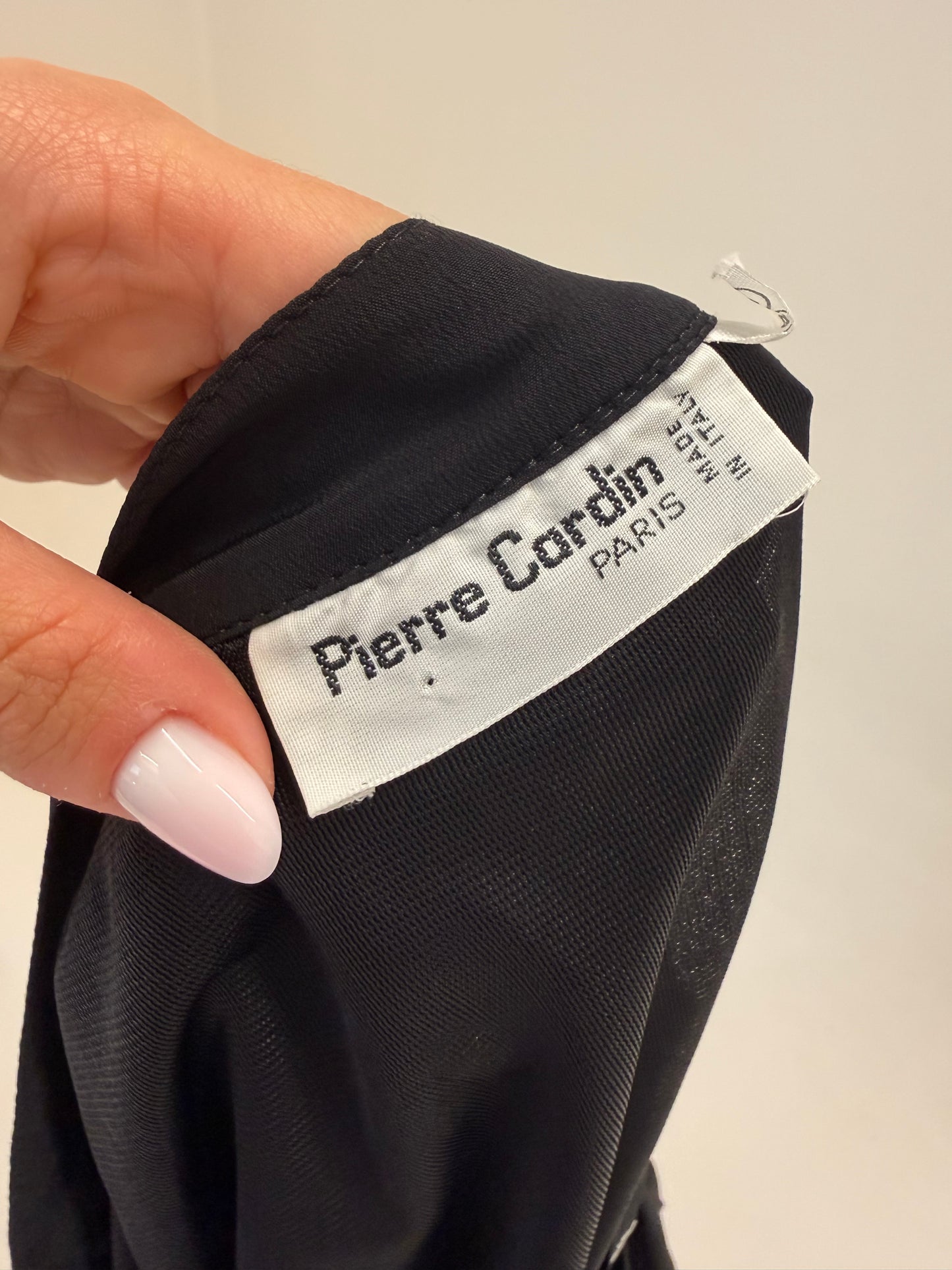 Fusta vintage luxury Pierre Cardin plisata din mătase naturală cu tiv contrastant