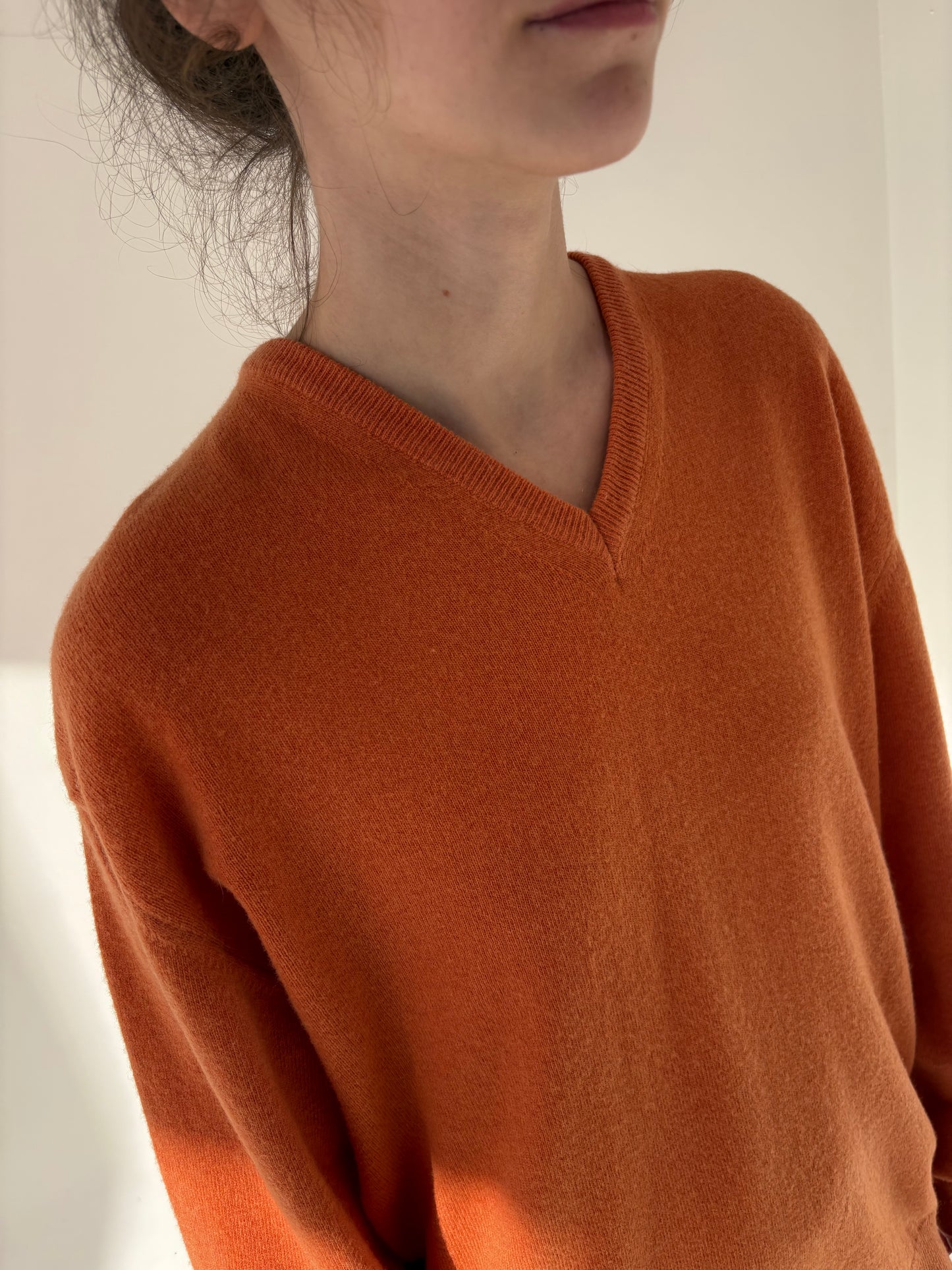 Pulover tall oranj 80% lana merino exrafina