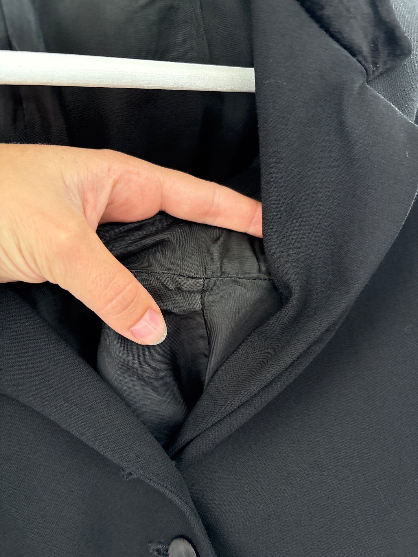 Sacou old vintage negru ultra cambrat în stil Dior din lana extrafina