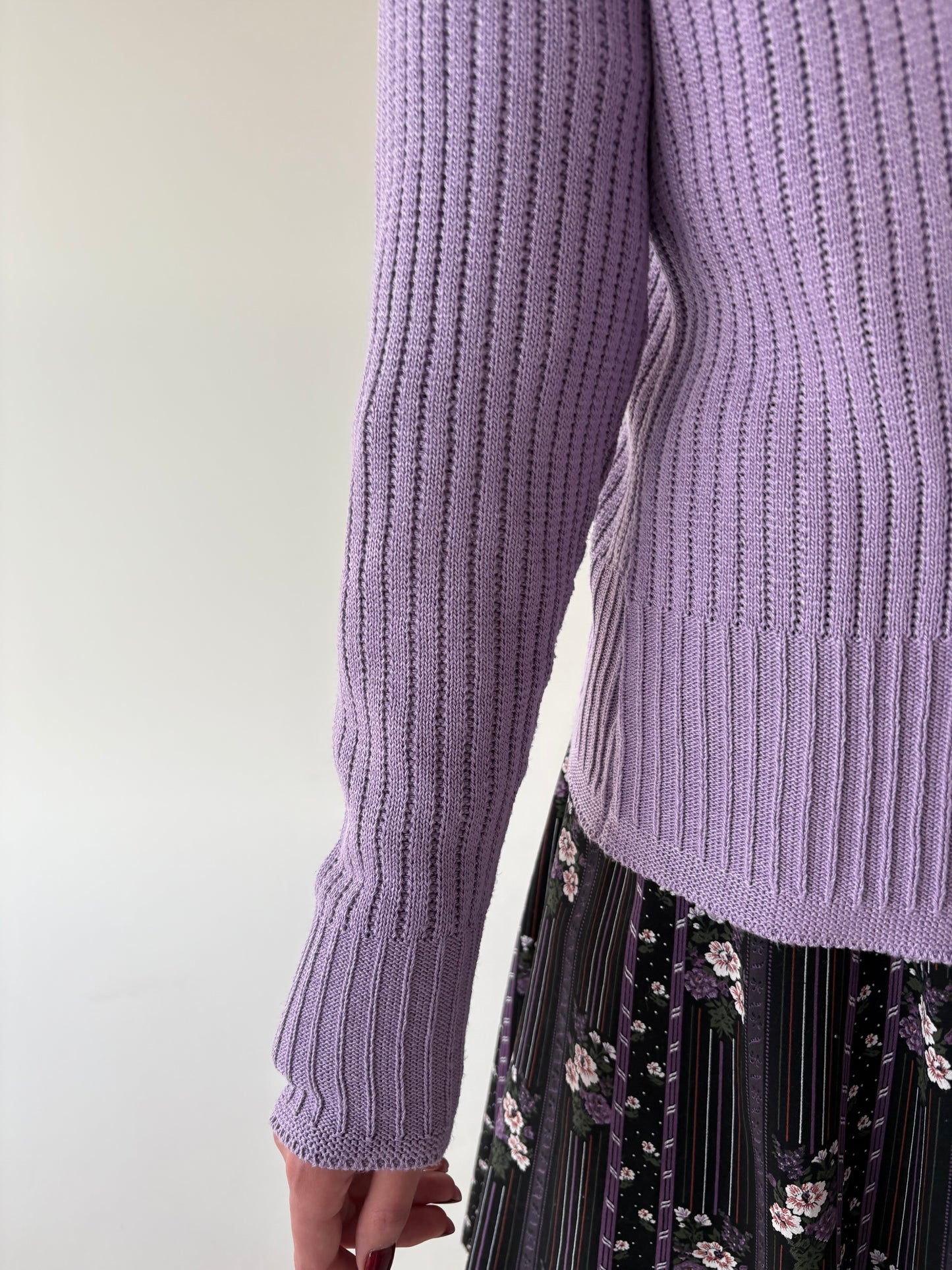Cardigan premium lavandă din jerse de gramaj mare