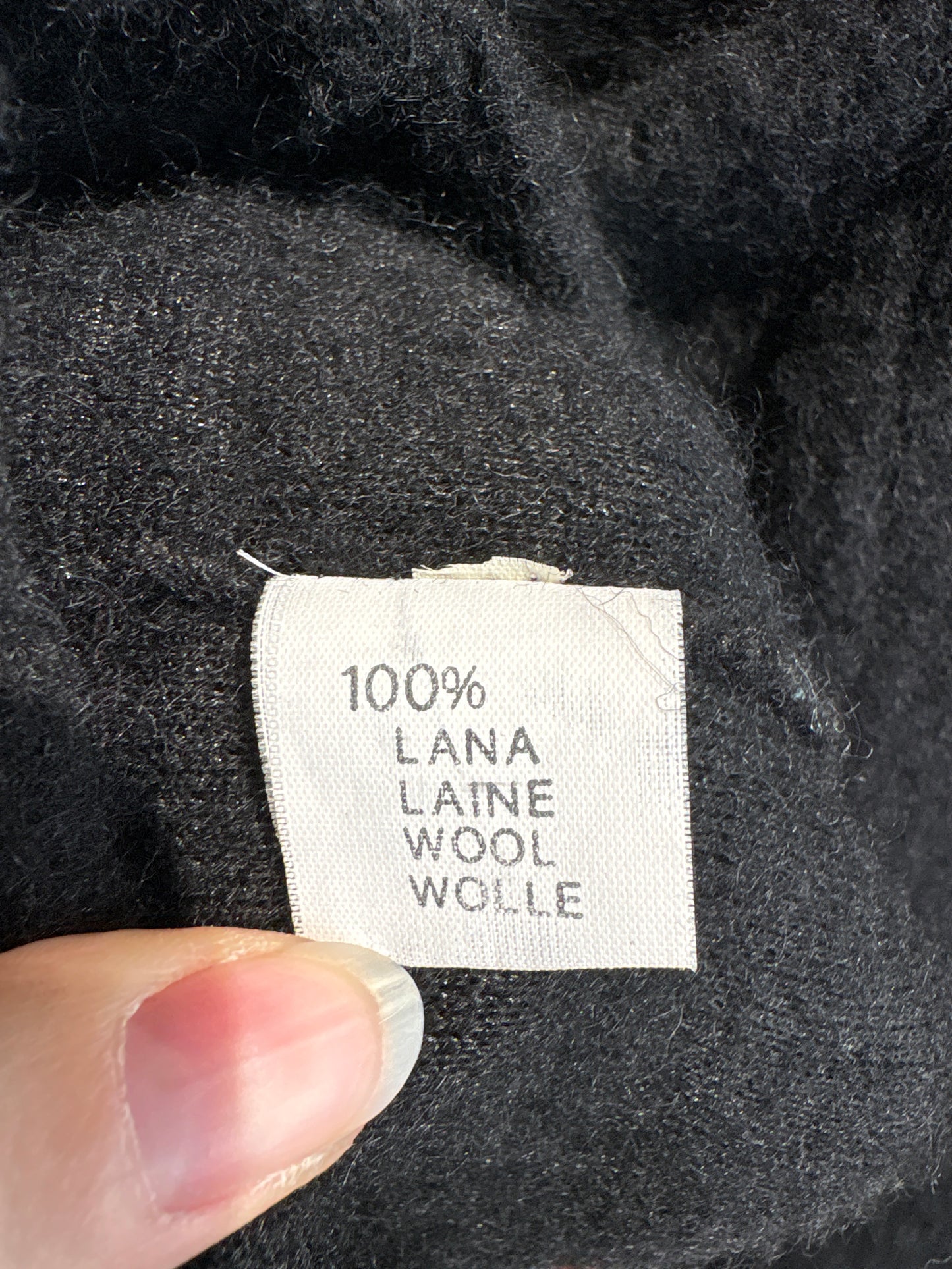 Sacou negru cambrat italian din boiled wool