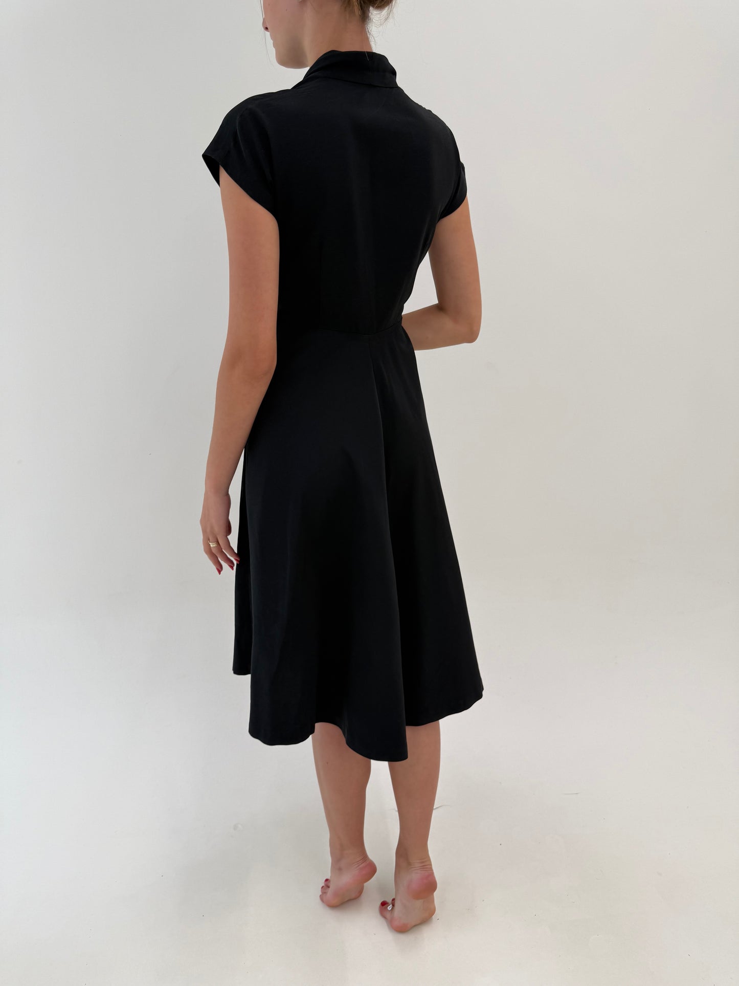 LBD old vintage 1958–1965 New Look din faille cu dantela macrame
