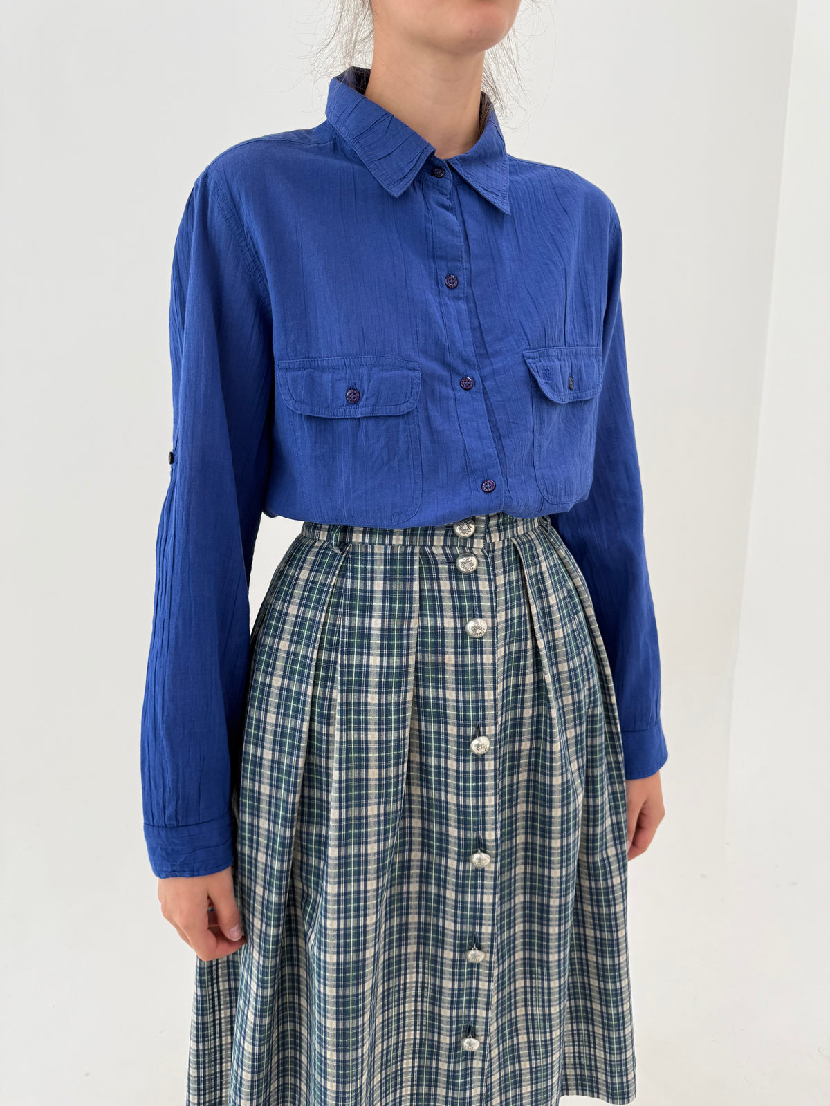 Cămașa Ralph Lauren din cel mai fin bumbac albastru regal cu mânecă reglabilă
