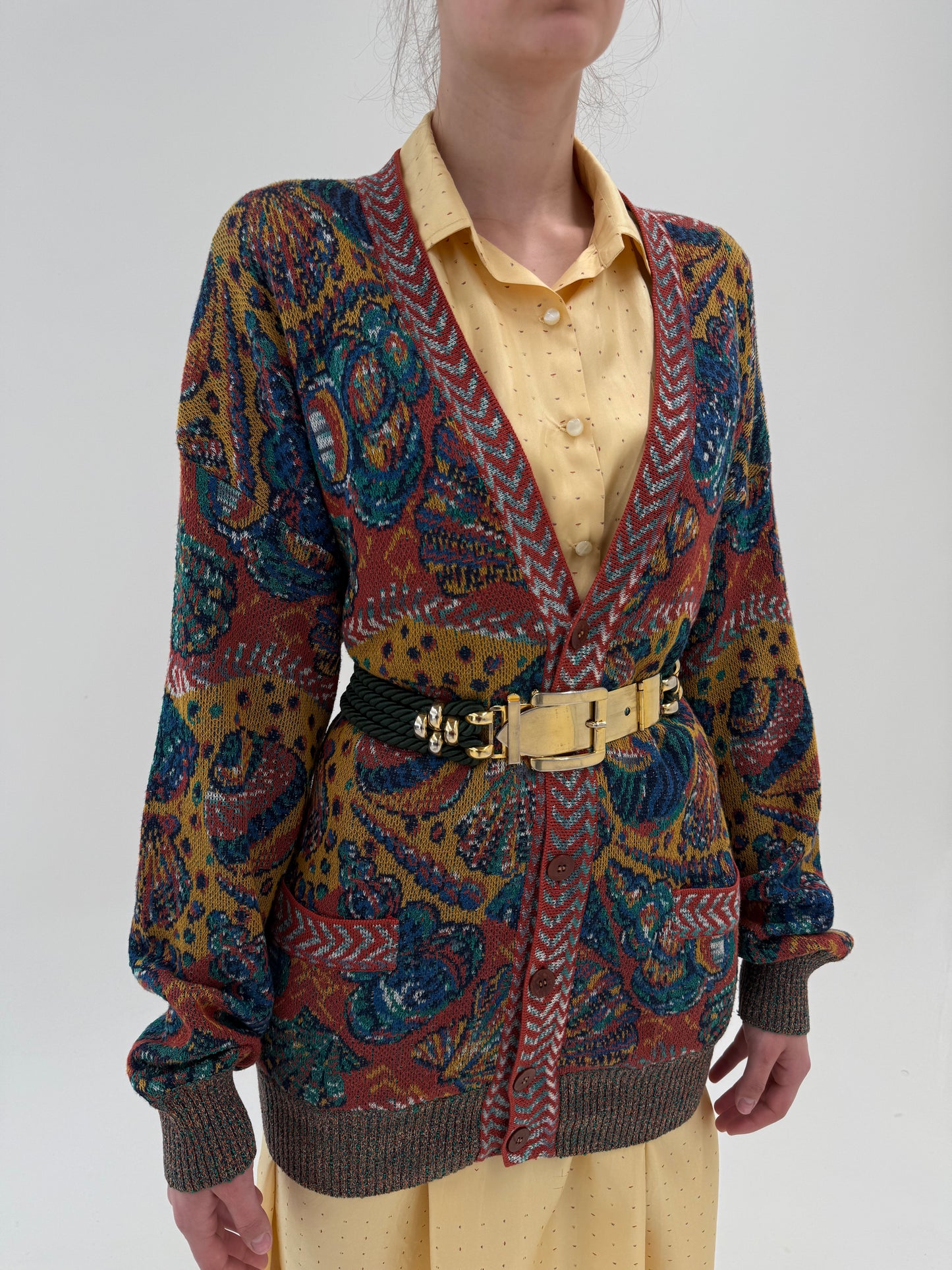 Cardigan vintage ultra luxury Missoni din bumbac din jerse specific brandului