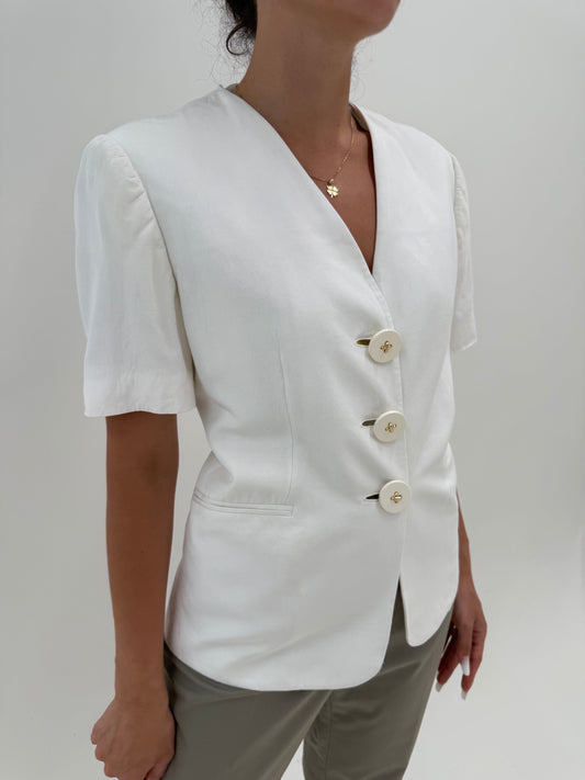 Sacou luxury de vară Gianfranco Ferre din twill moale de bumbac și in