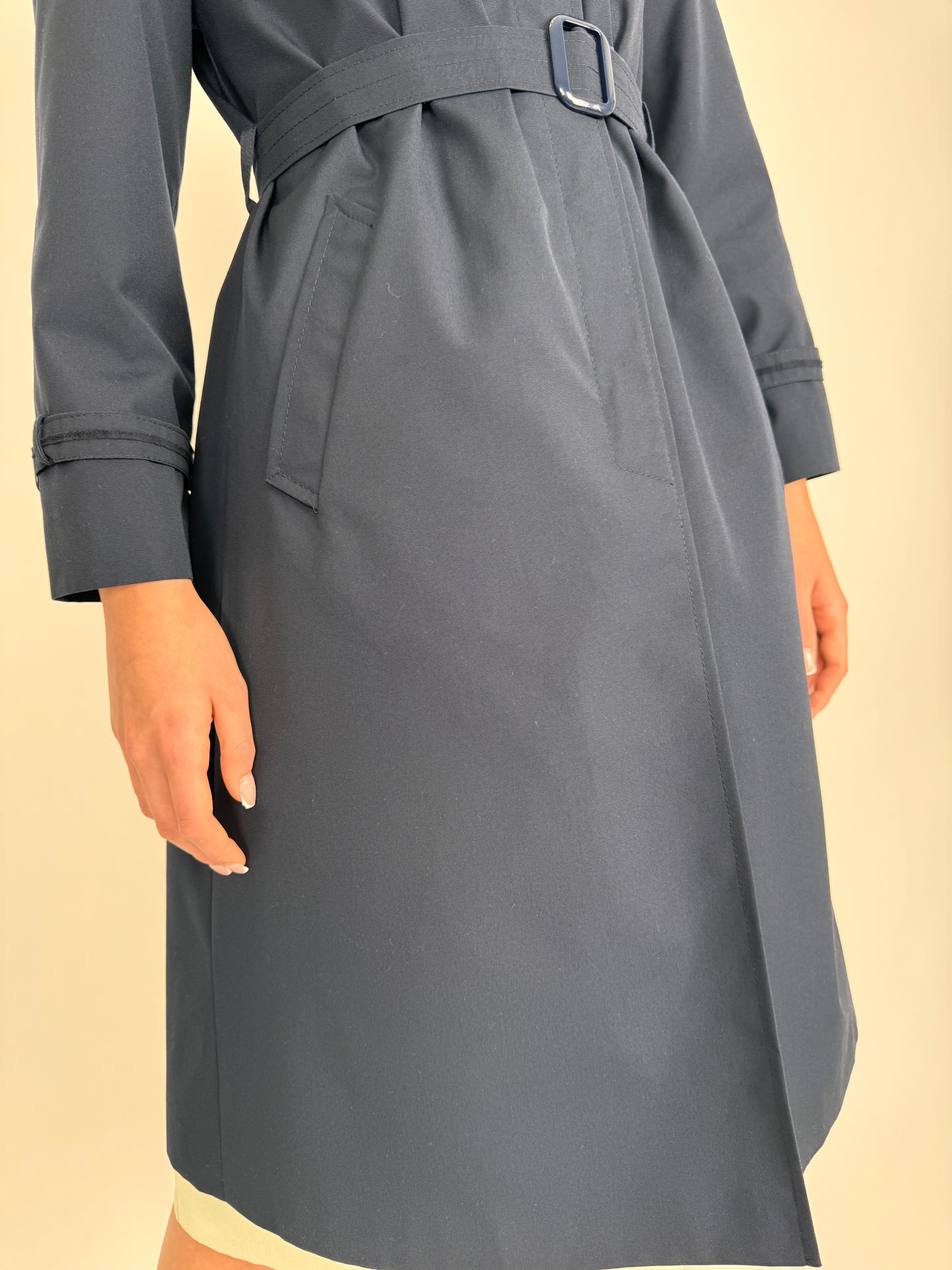 Trench vintage prmeoum Navy Blue impermeabil