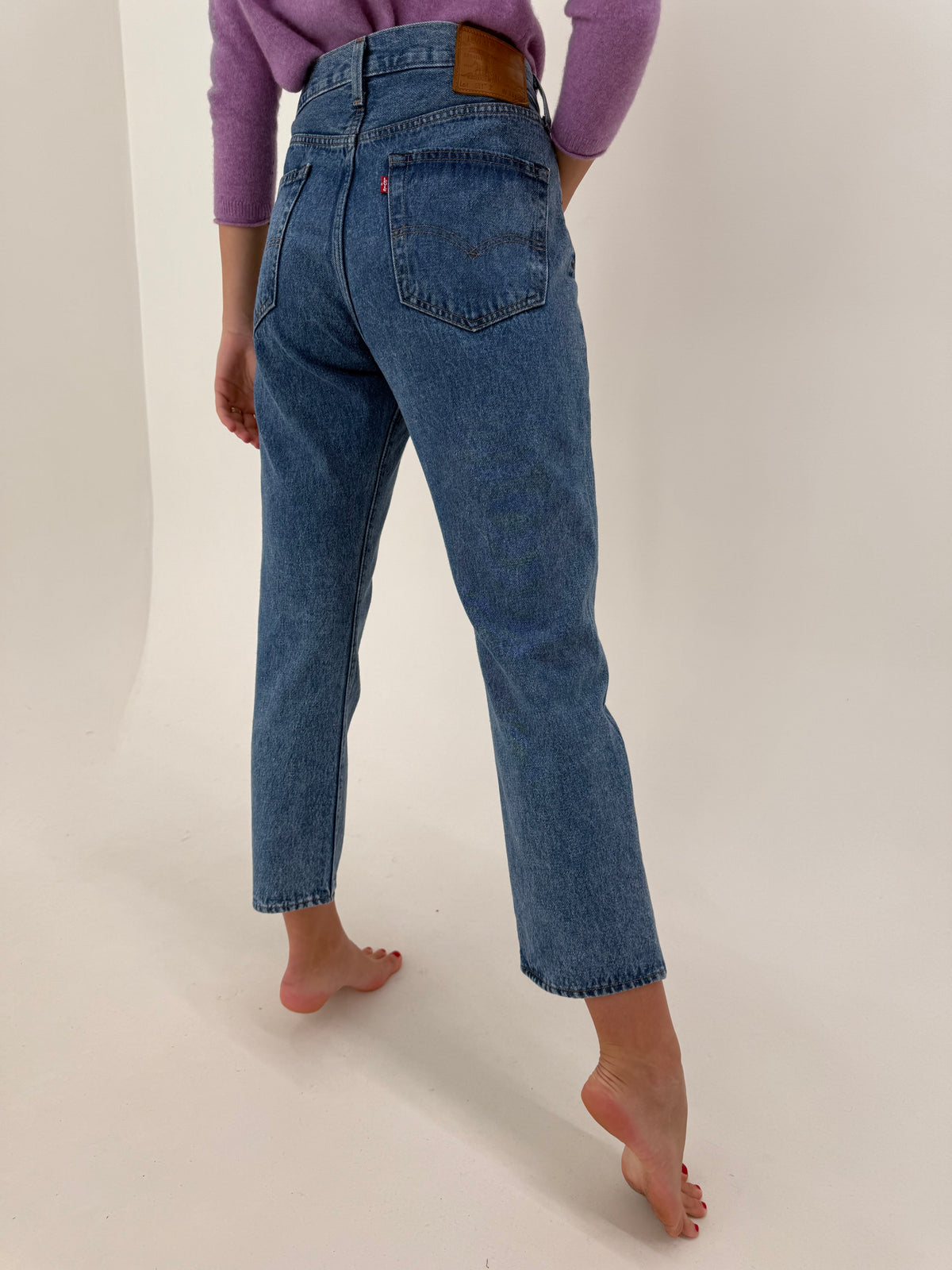 Jeans Levi’s 551 cu talie ultra înaltă din bumbac gros cu cânepă