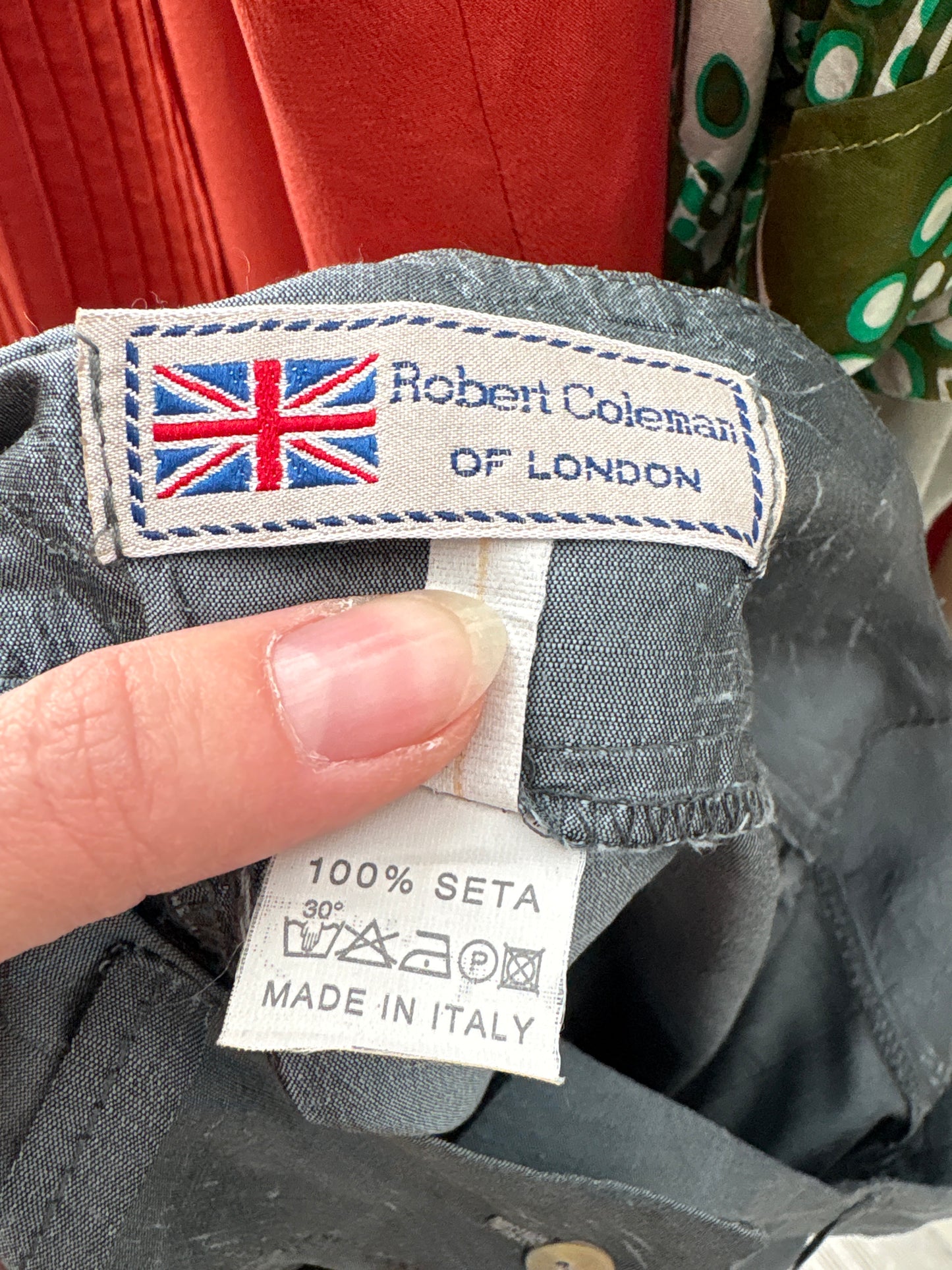 Pantaloni palazzo silver gray din mătase naturală dupioni
