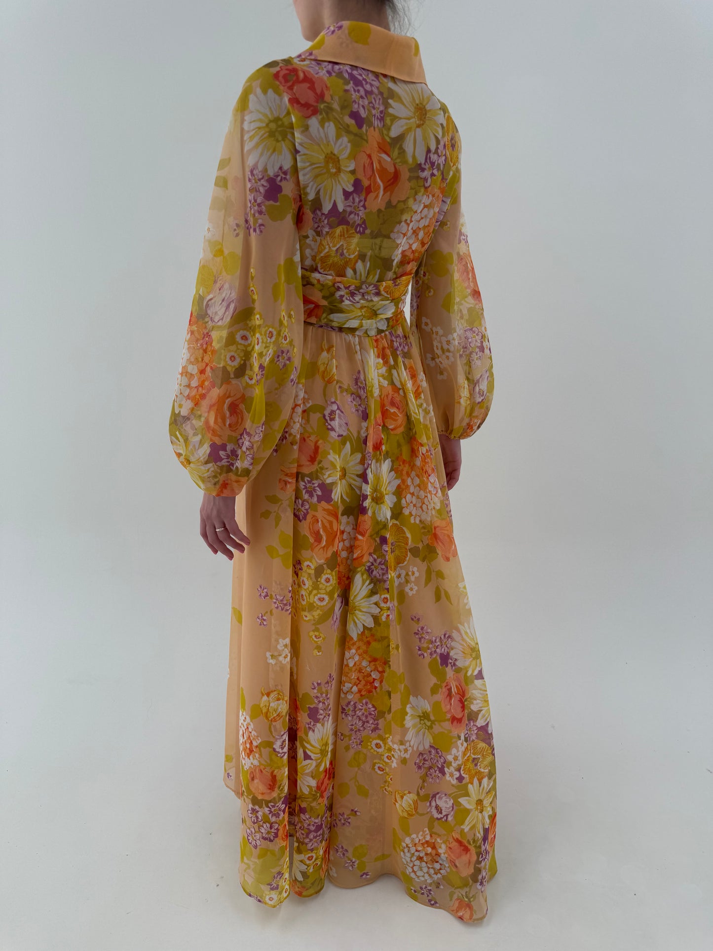 Rochie vintage maxi în stil Zimmerman cu talie reglabilă și culori superbe