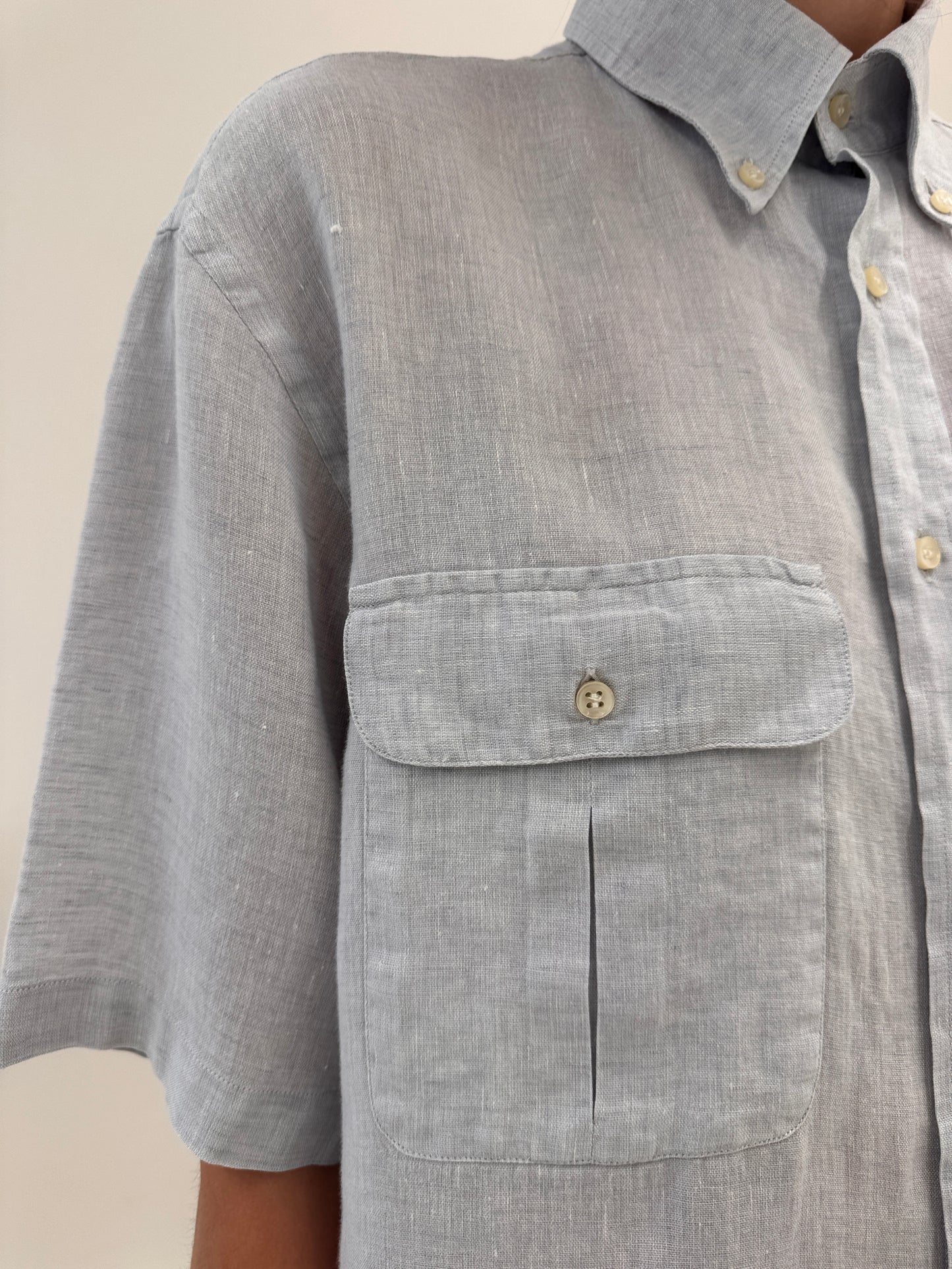 Cămașa luxury Les Copains dusty baby blue din in excepțional