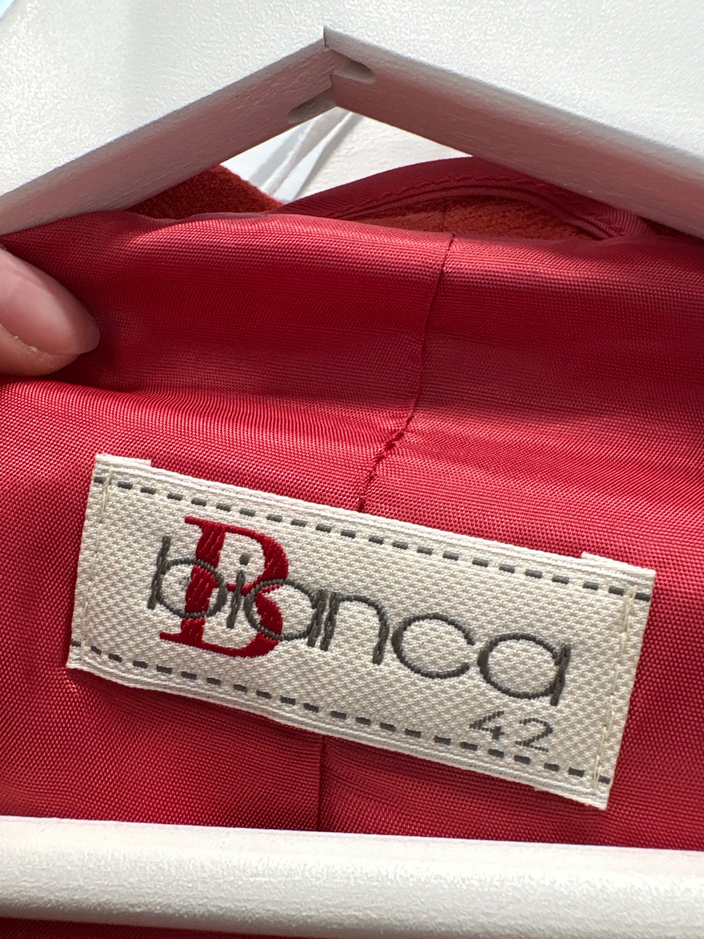 Sacou brick red in croi clasic ușor cambrat din stofita lightweight