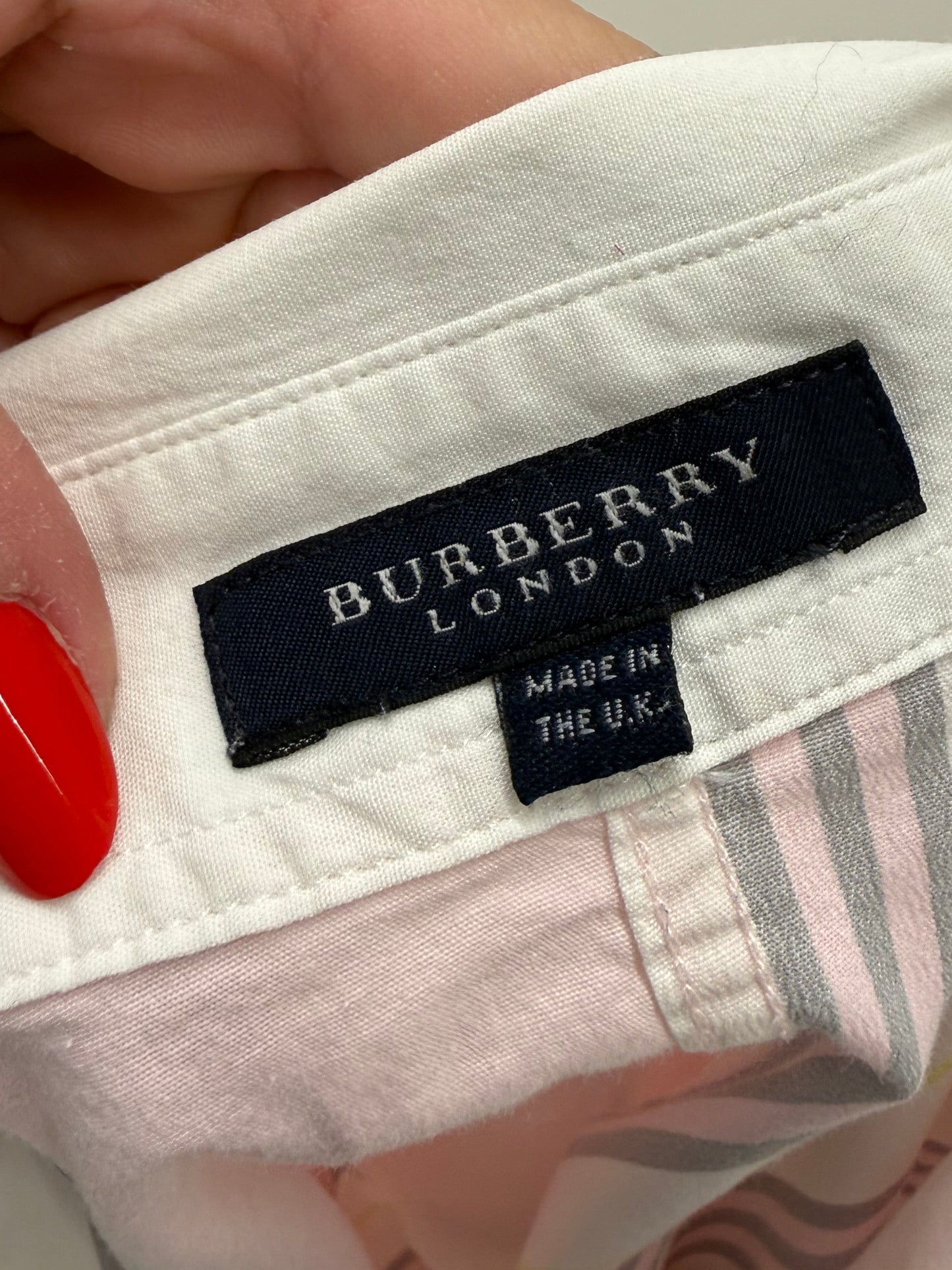 Cămașa Burberry powder pink cu dungi