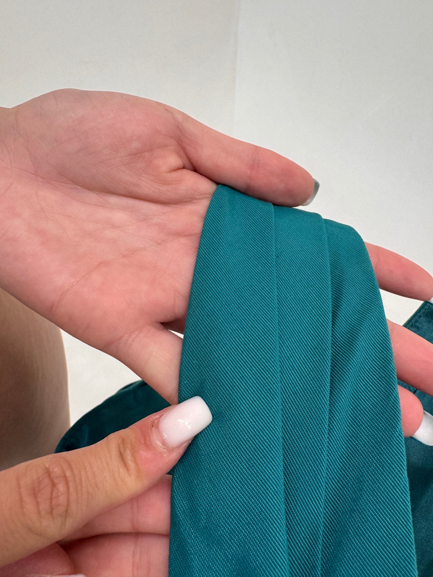 Rochie aqua green din faille de bumbac cu talie fronsata și corsaj