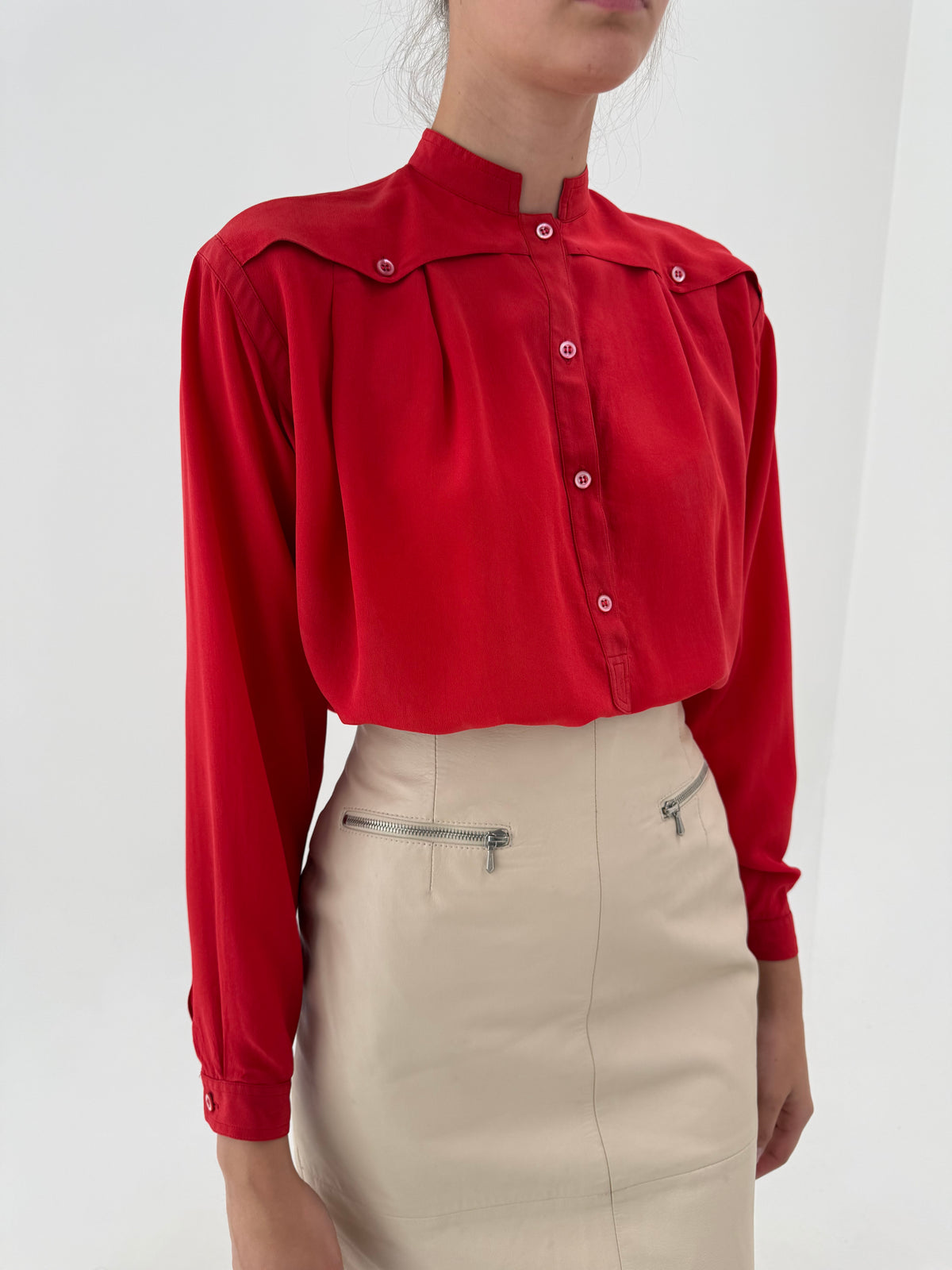 Cămașa Armani vintage din mătase naturală în croi ultra chic retro modern