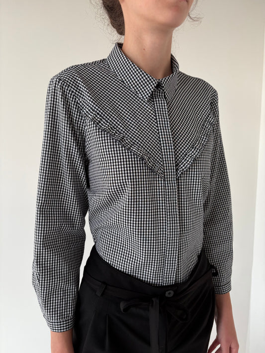 Cămașa Madeleine petite în carouri fine