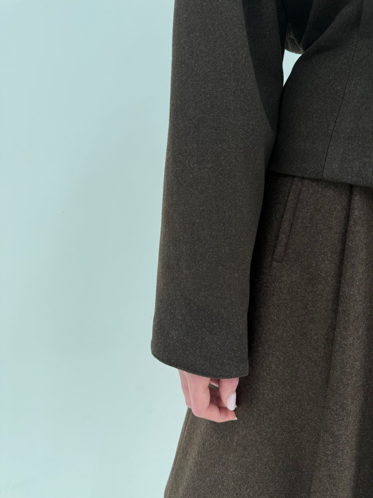 Sacou vintage din lana groasă cambrat chocolate brown