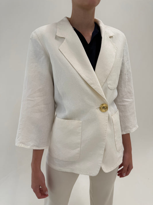 Sacou Max Mara din in în croi minimalist cu închidere tip smoking