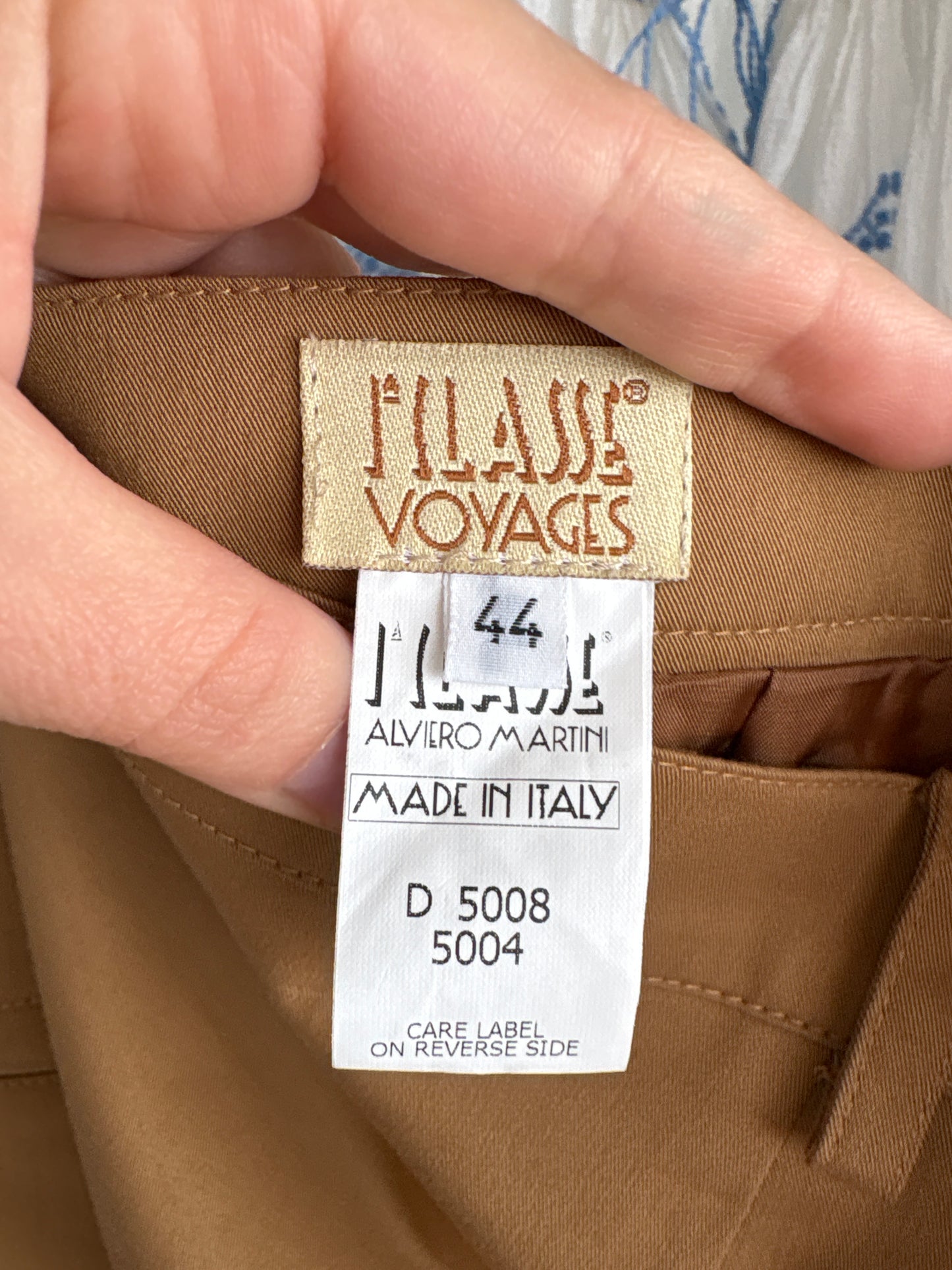 Fustă de brand luxury italian Alviero Martini Safari nouă cu etichetă din canvas camel
