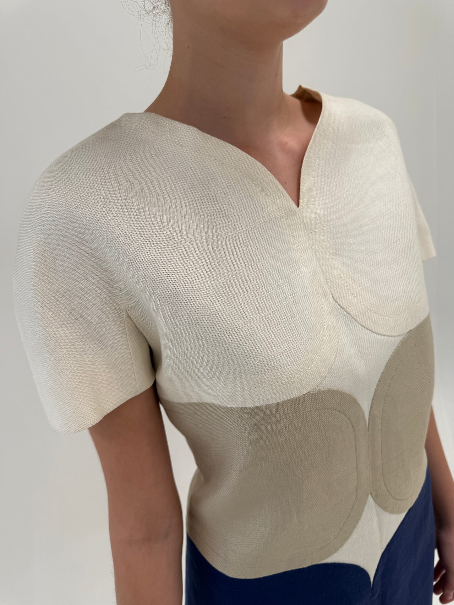 Rochie Old vintage anii 60 de colecție nouă cu eticheta din pânză structurată extrafina de in