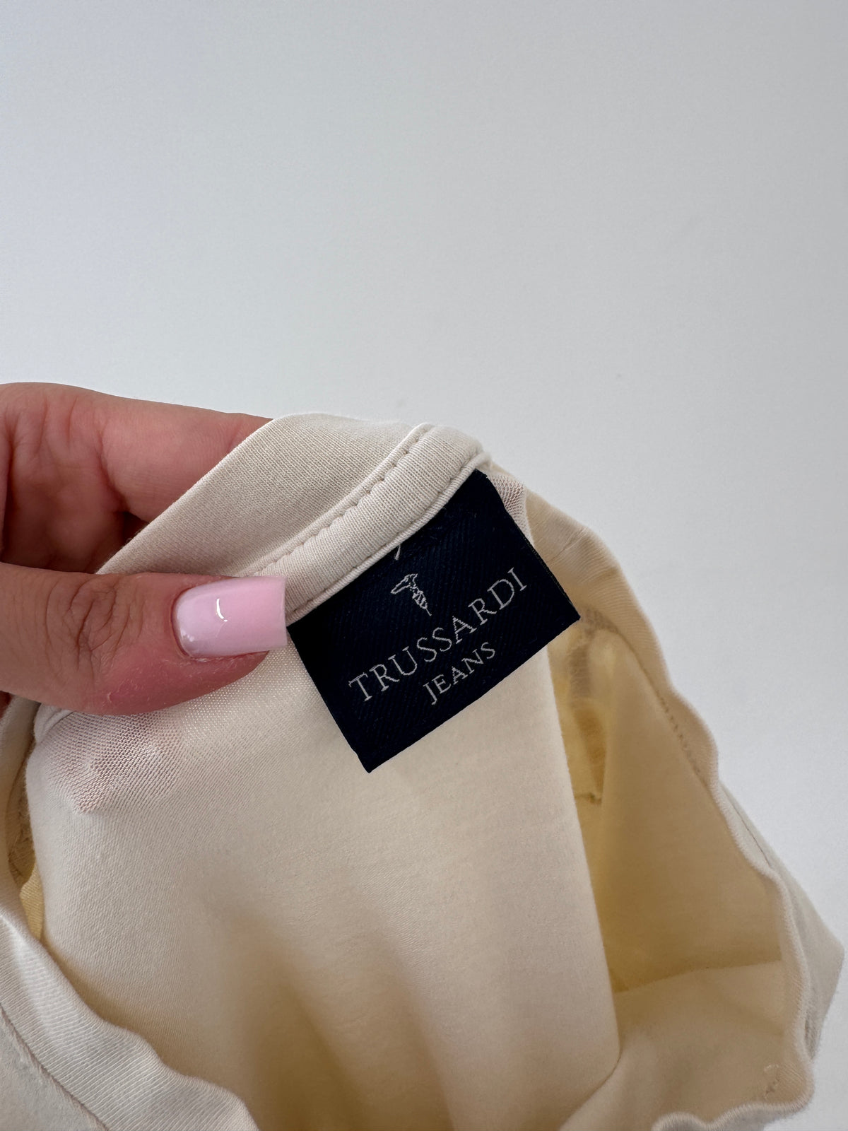 Tricou luxury Trussardi light camel din bumbac ultra confort premium