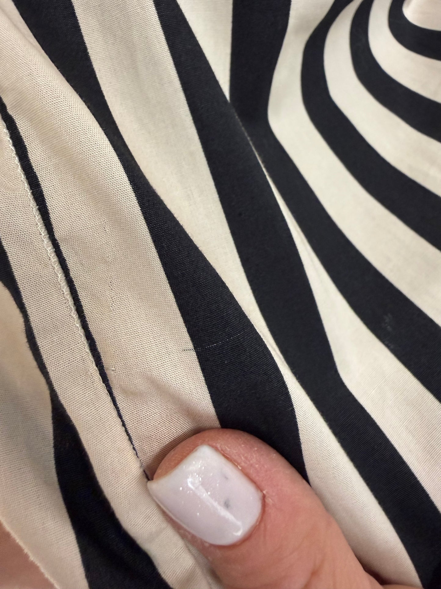Top de brand luxury Twinset din poplin de bumbac în dungi cu volane