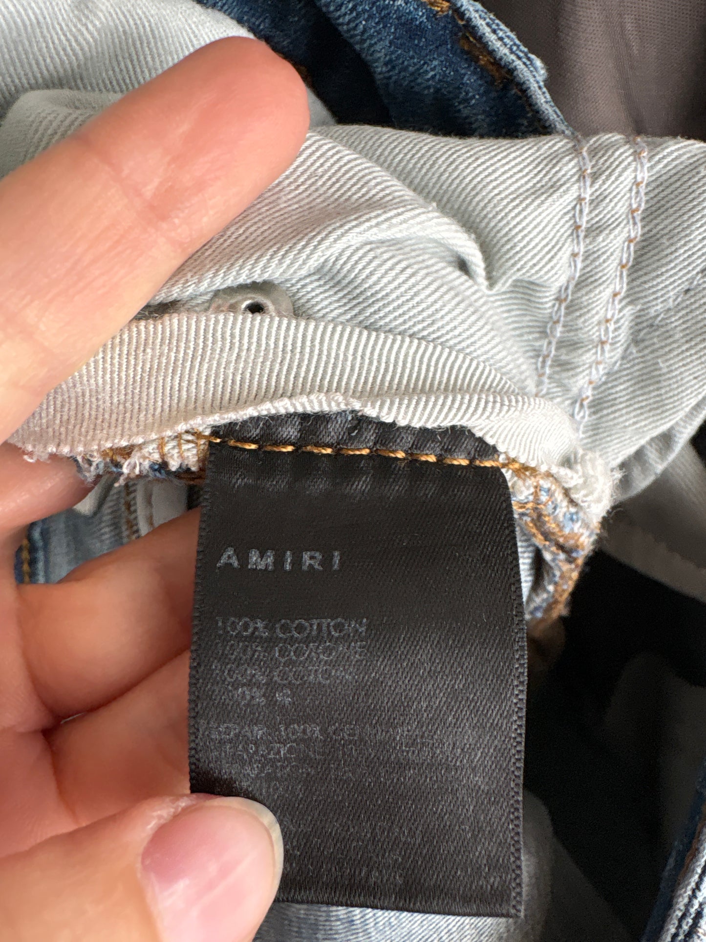 Jeans tall luxury Amiri skinny fit distress effect classic wash tall