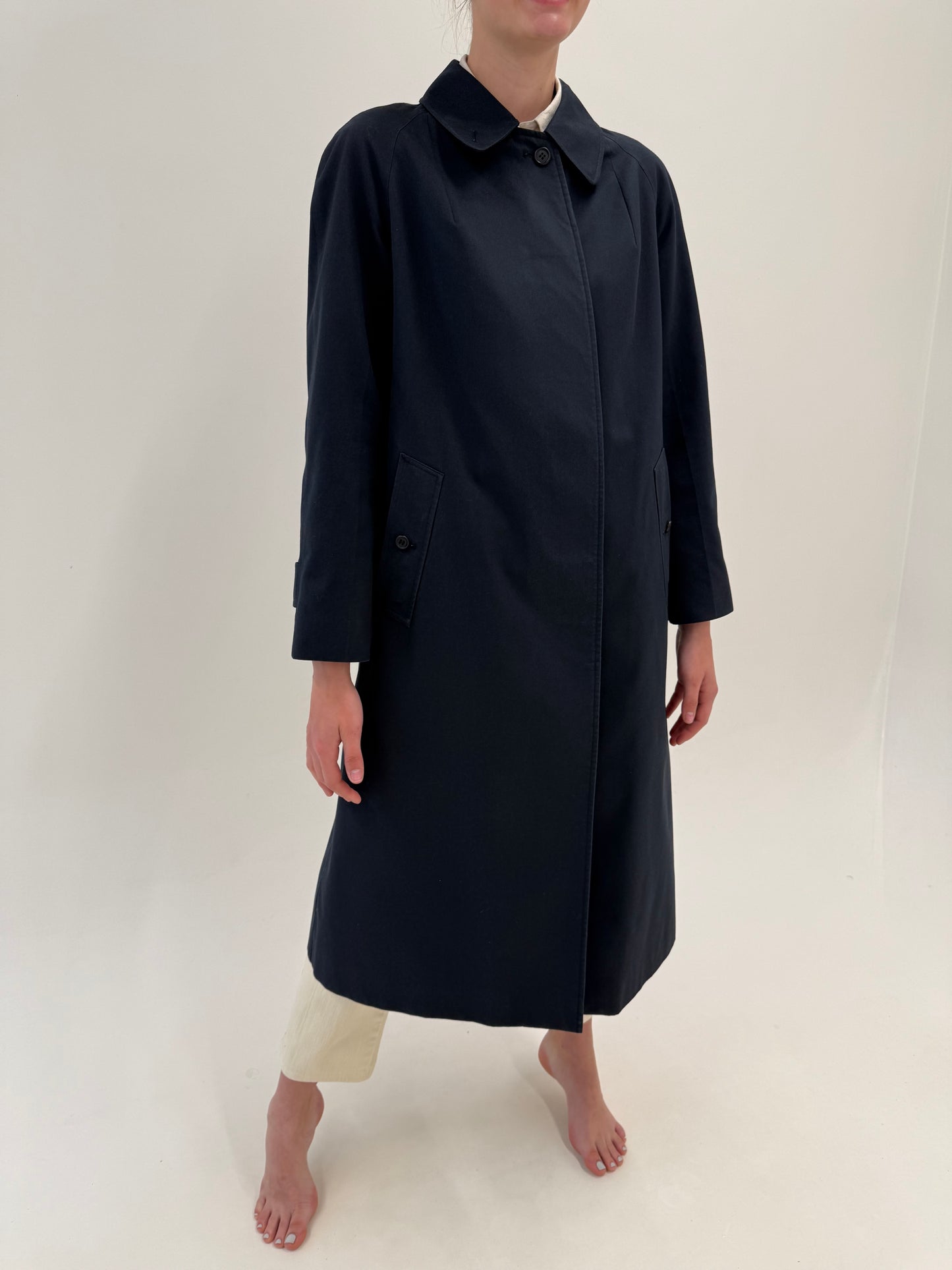 Trench Burberry vintage în croi lung Navy blue