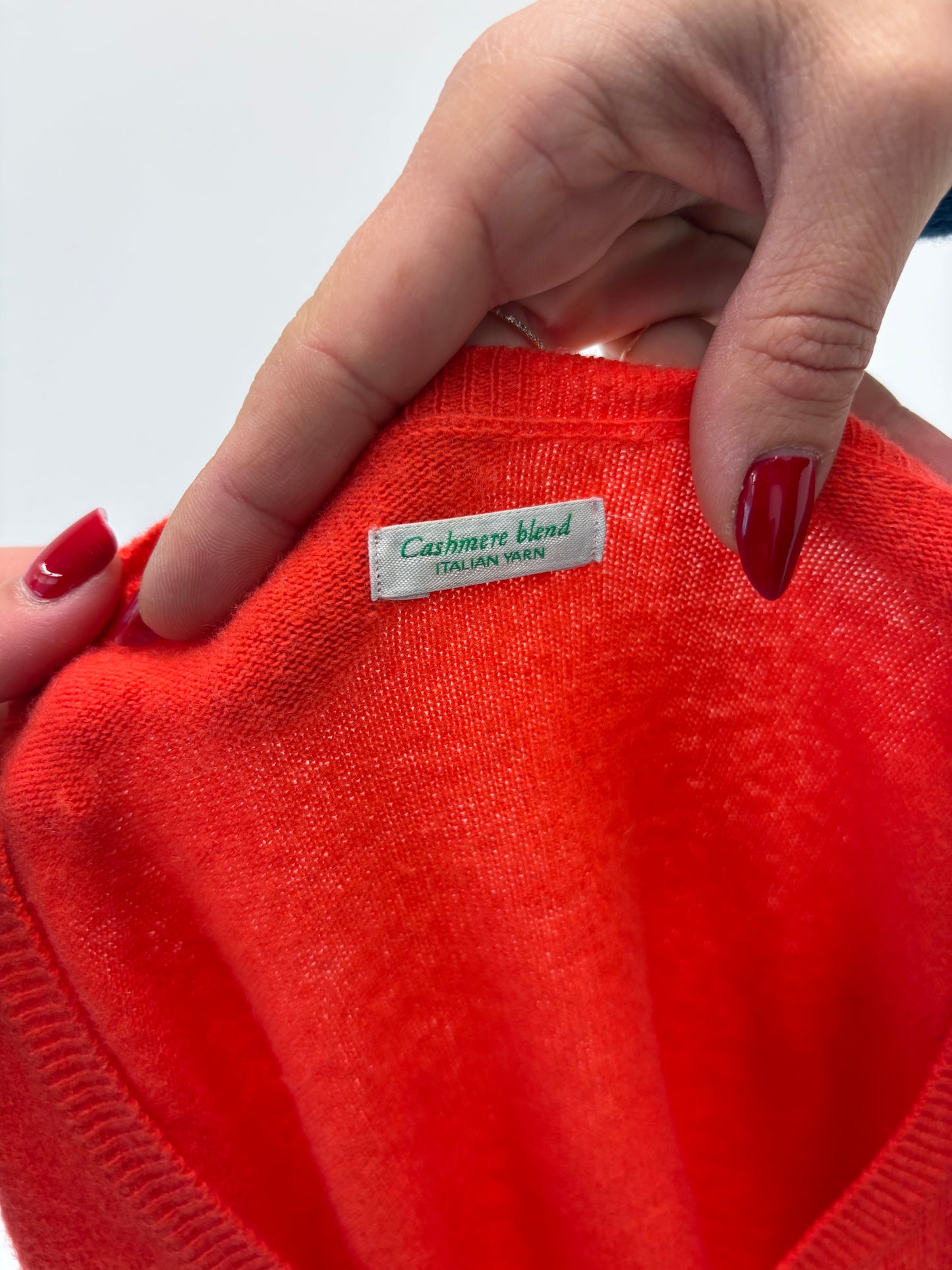 Cardigan electric orange din mix de cașmir de gramaj mare