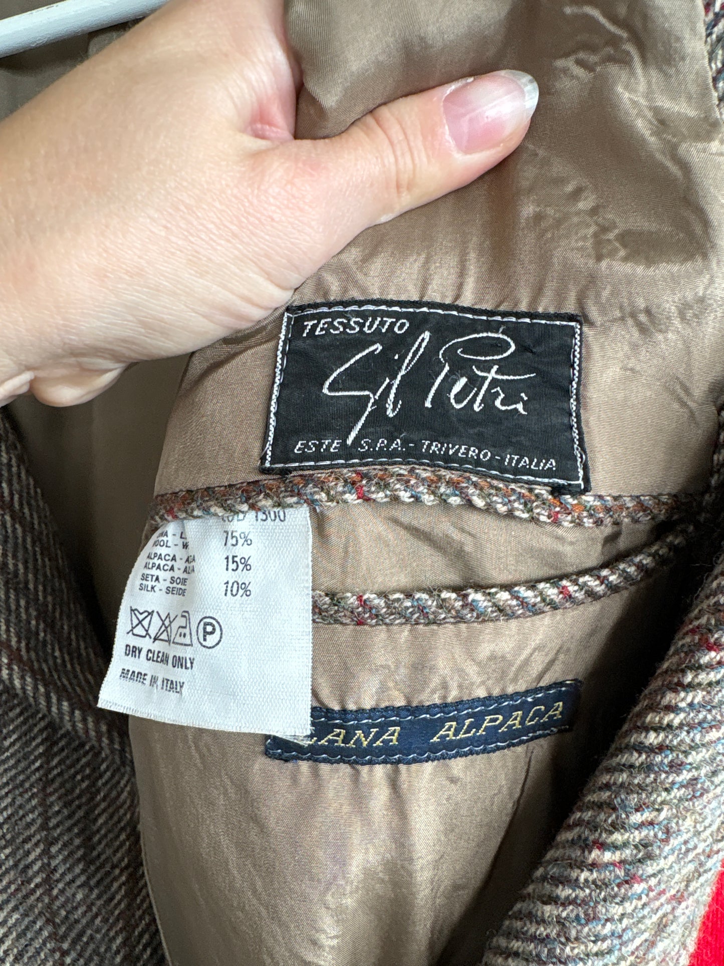 Sacou vintage luxury italian din tweed gros de lana, alpaka și mătase naturală