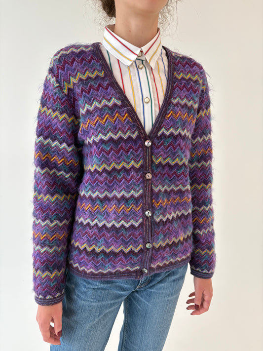 Cardigan vintage italian excepționali în stil Missoni din lana extrafina