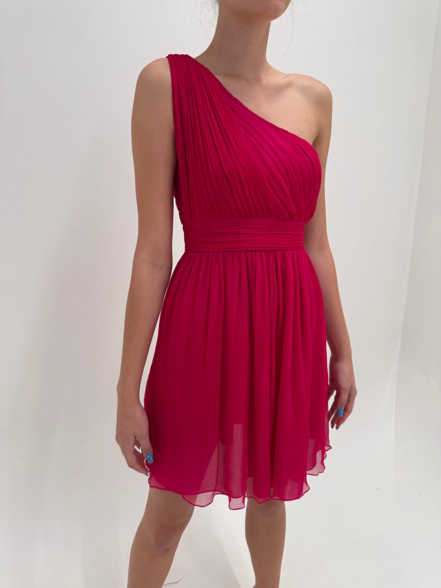 Rochie luxury Gianfranco Ferre din mătase naturală fucsia în croi atemporal