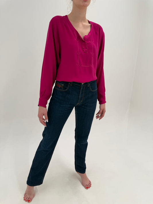 Jeans talk dark wash Roberto Cavalli classic fit ușor modelatori