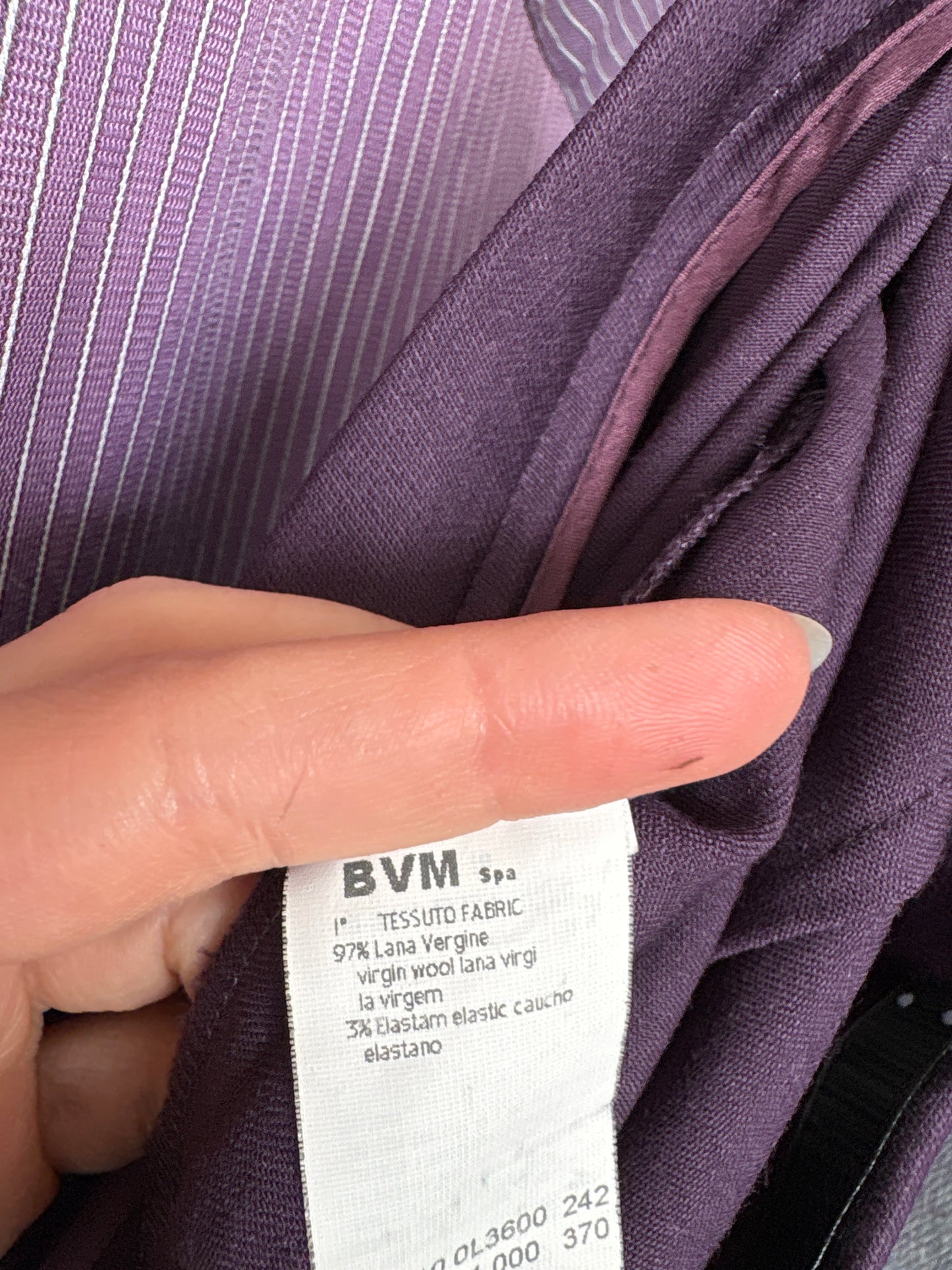 Pantaloni italienești eggplant din lana extrafina confort