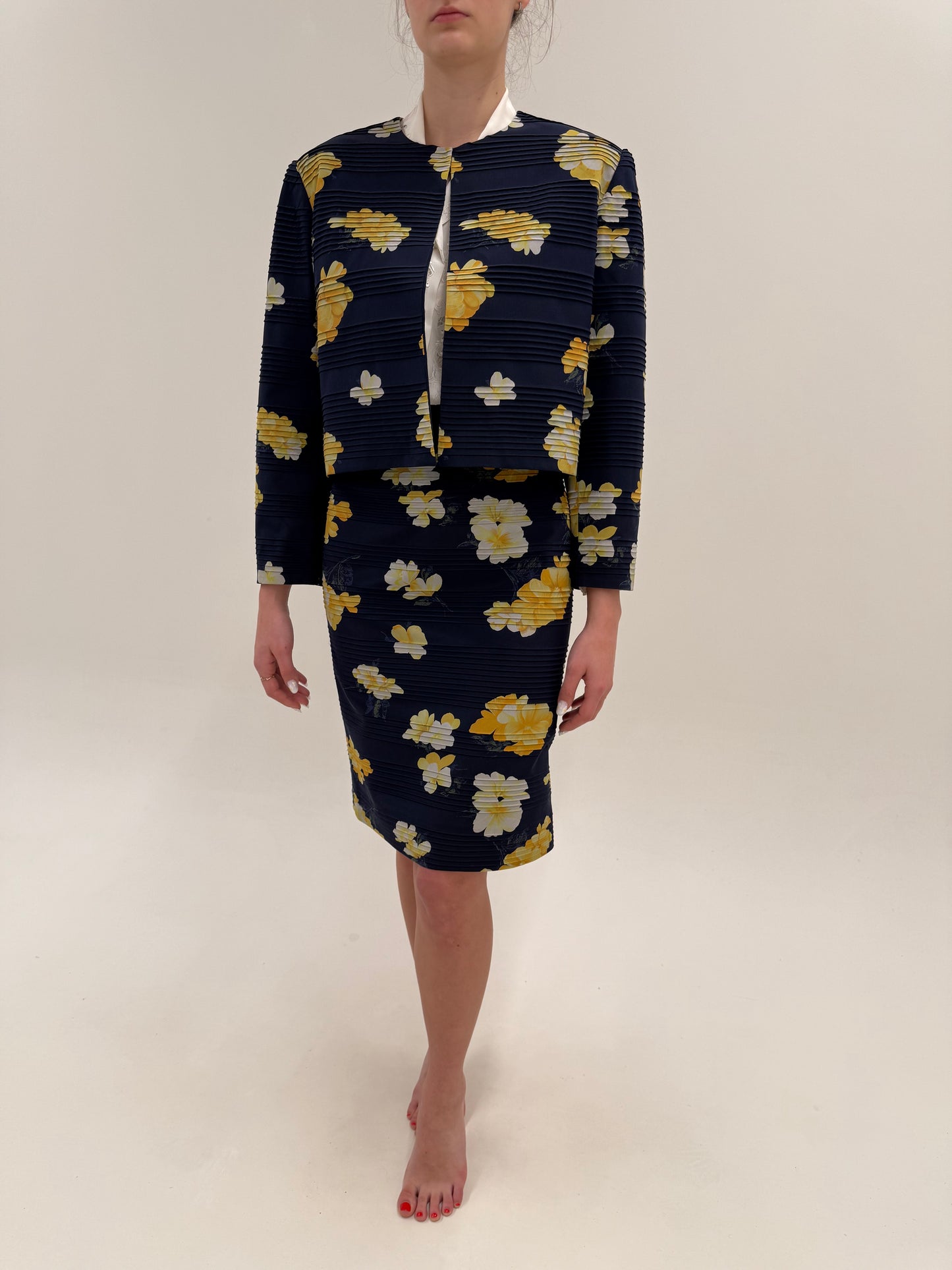 Set Max Mara din mătase naturală cu print floral de la business la seara