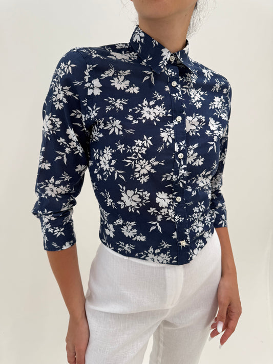 Cămăși Ralph Lauren din cea mai fină panzica de bumbac Navy cu print floral