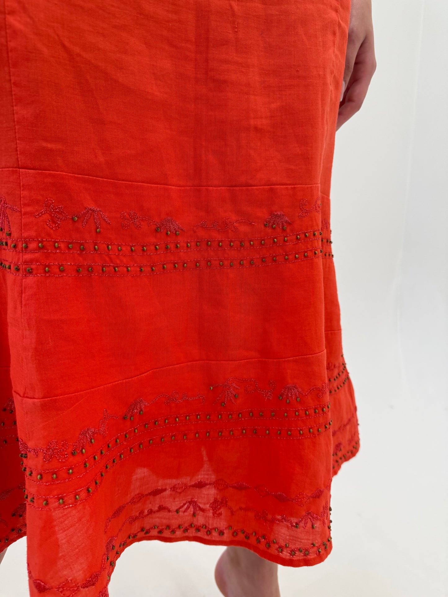 Deux piece de brand luxury italian plus size Elena Miro fire orange din in