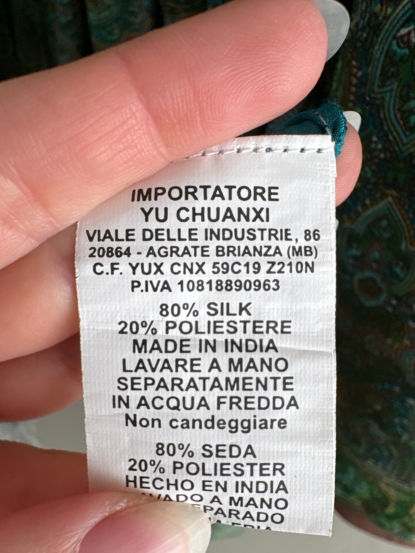 Rochie maxi boho tall 70% mătase naturală cu print paisley în nuanțe superbe de verde