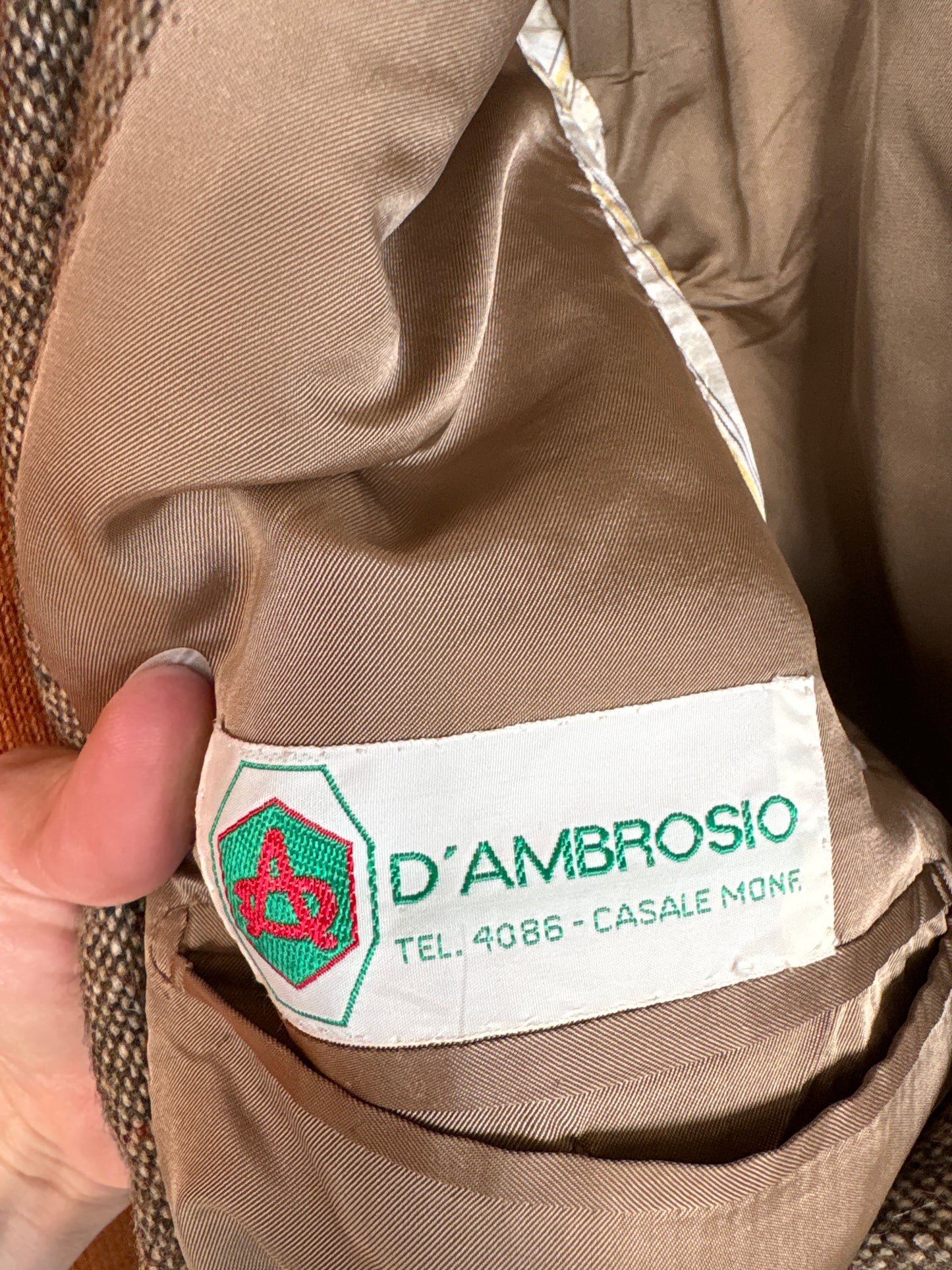 Sacou old vintage anii 70 camel couture italian din tweed Donegal