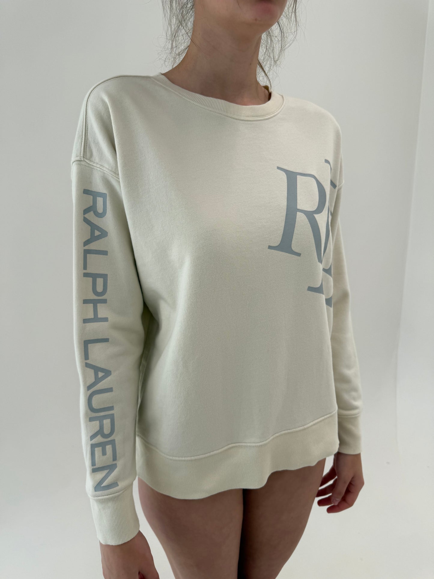 Bluză sport Ralph Lauren off white din material excepțional în croi oversized