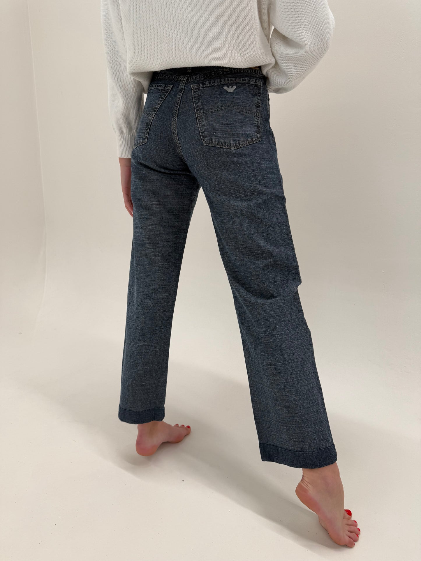 Jeans luxury Armani din bumbac cu in