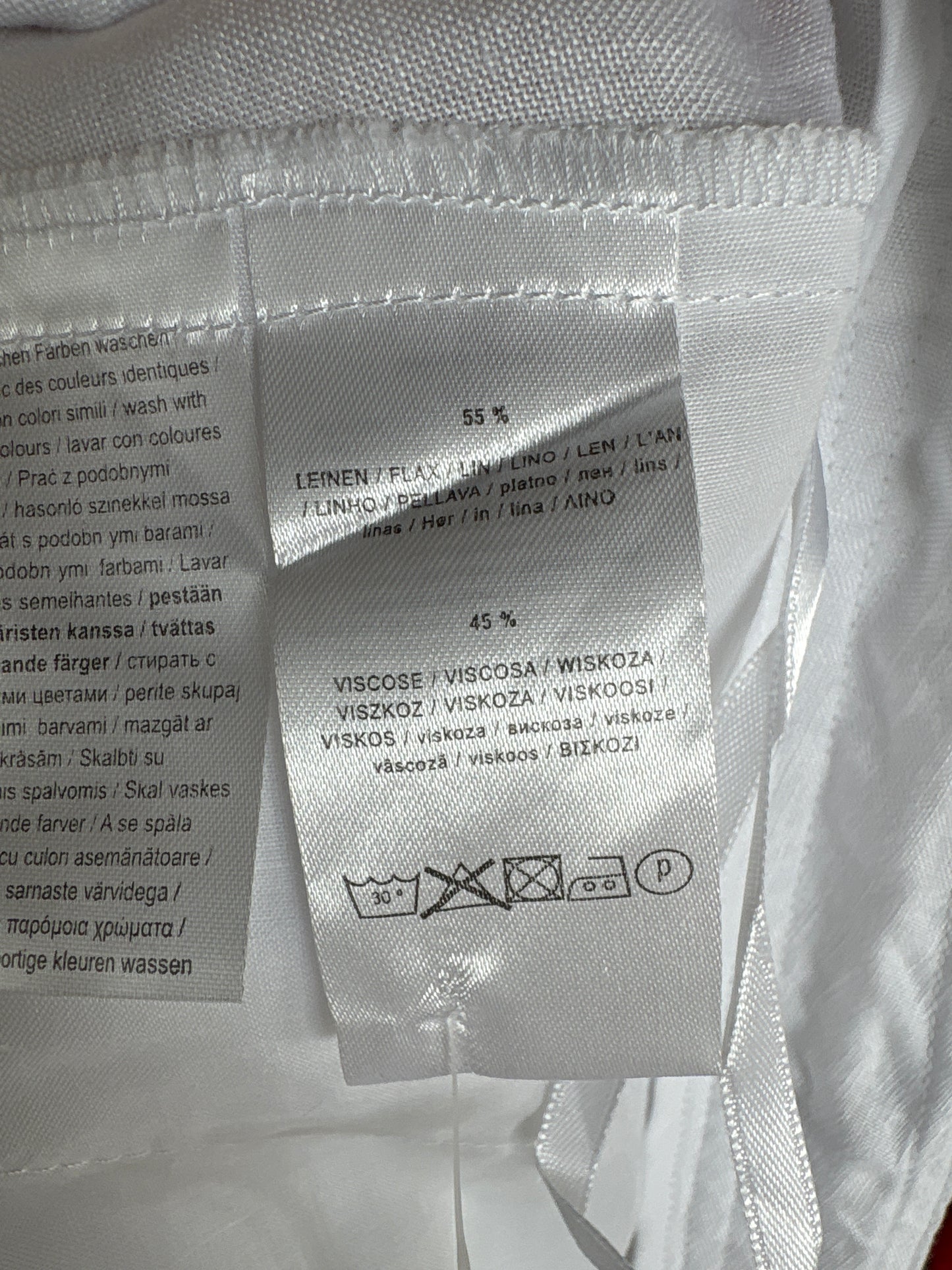 Pantaloni tall in croi drept noi cu etichetă din pânză de in și vascoza