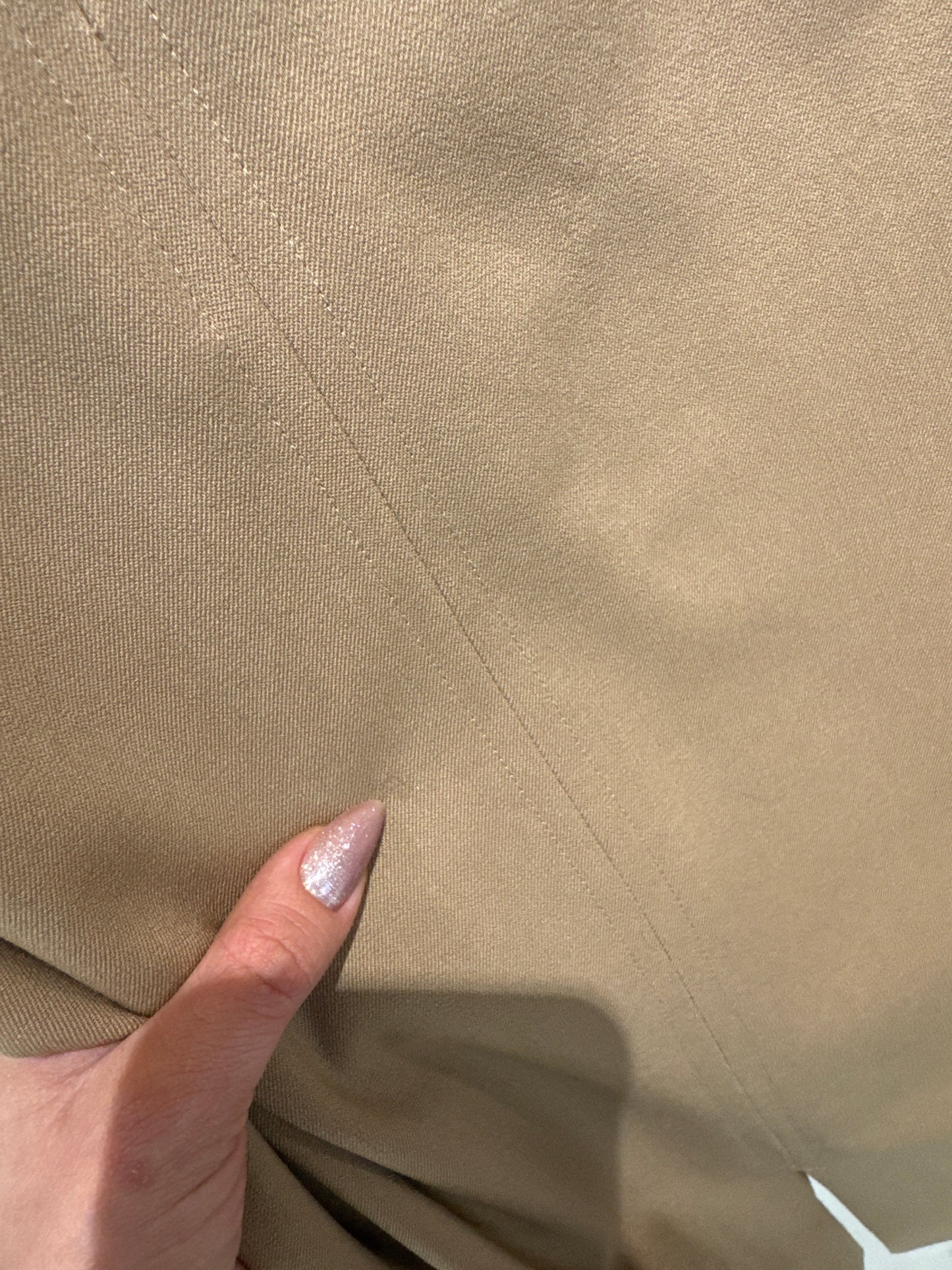 Fustă high end camel din stofă de lana extrafina ușor structurată strech