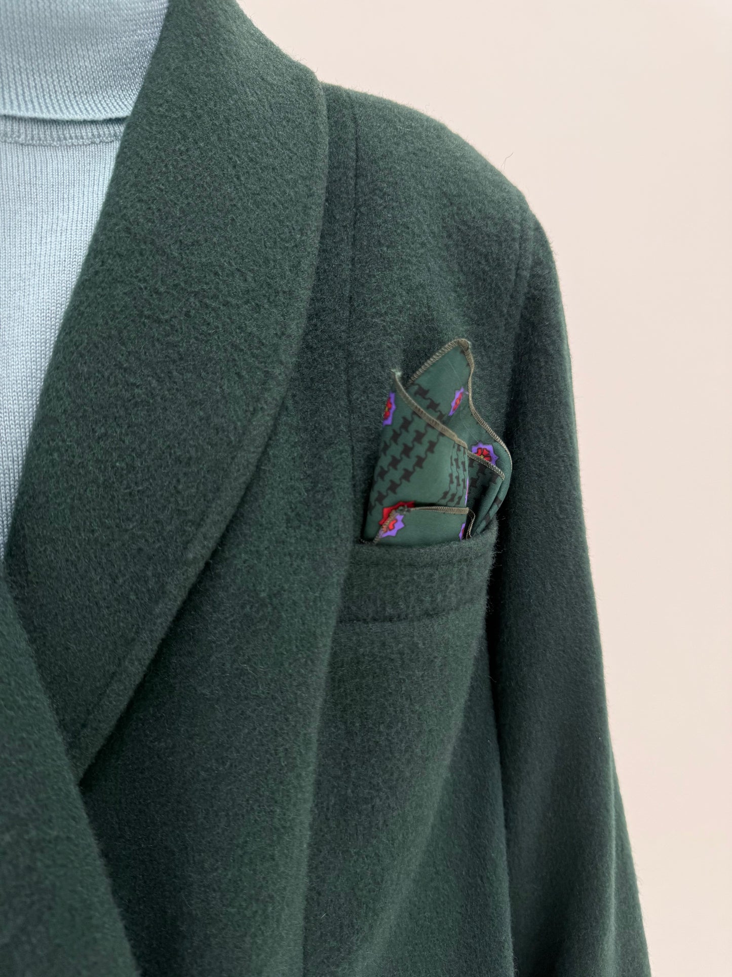 Jacheta vintage de brand luxury plus size Elena Miro din lana plină forest green