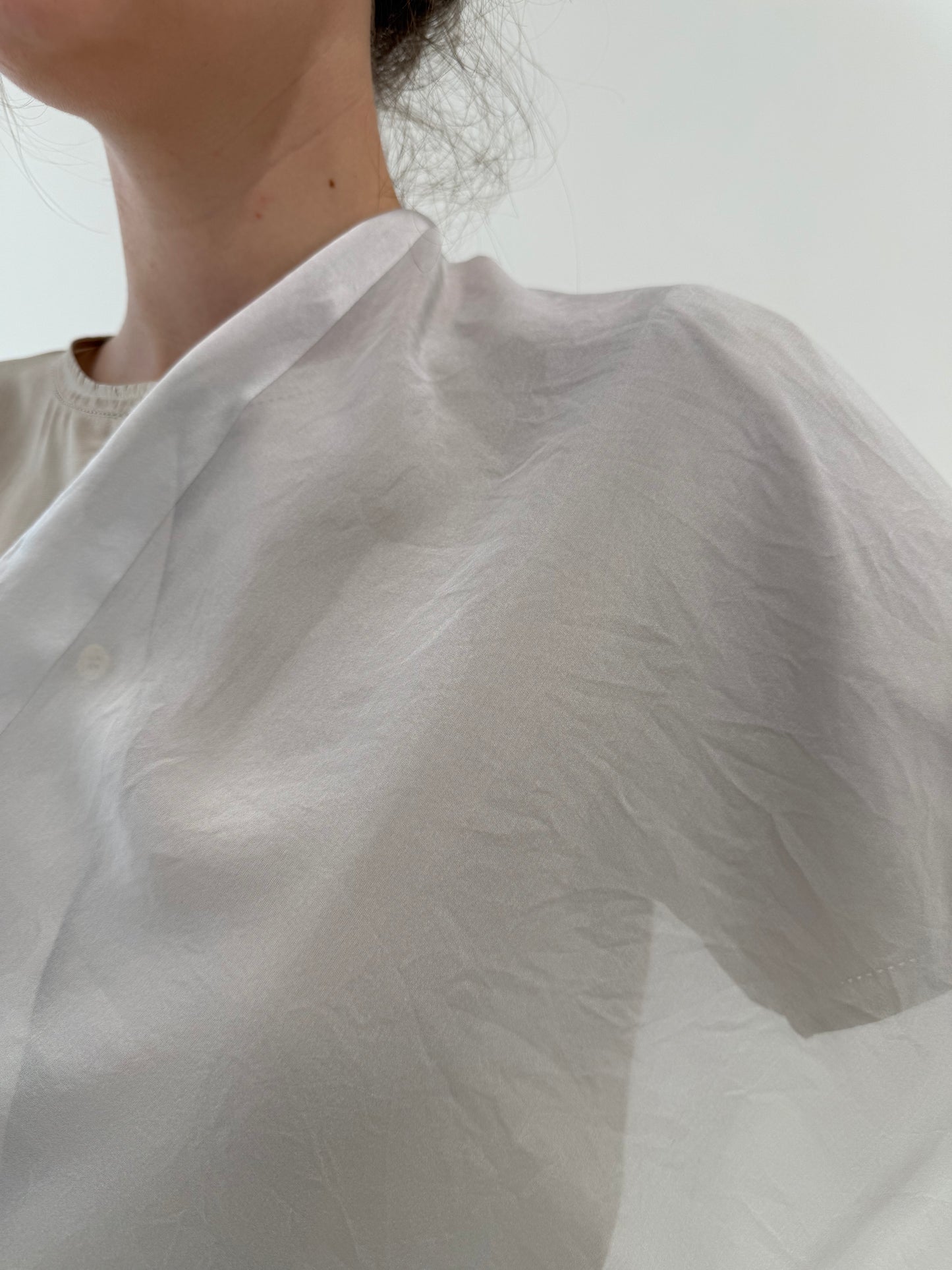 Eșarfă vintage luxury Balmain silver gray din mătase naturală
