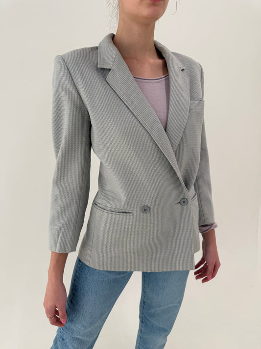 Sacou vintage baby blue Marella by Max Mara cu închidere dublă